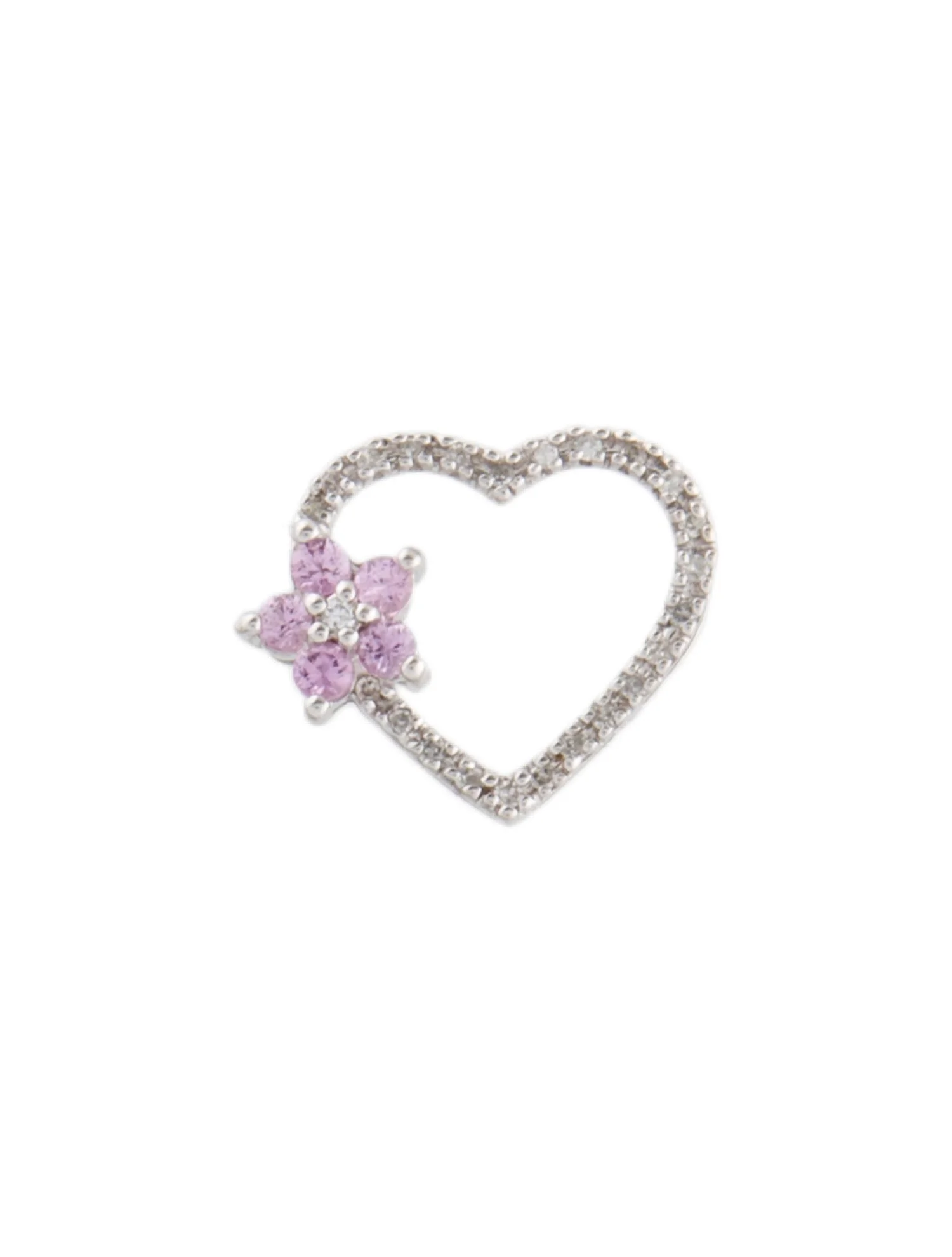 Pendant14K Sapphire & Diamond Heart Pendant