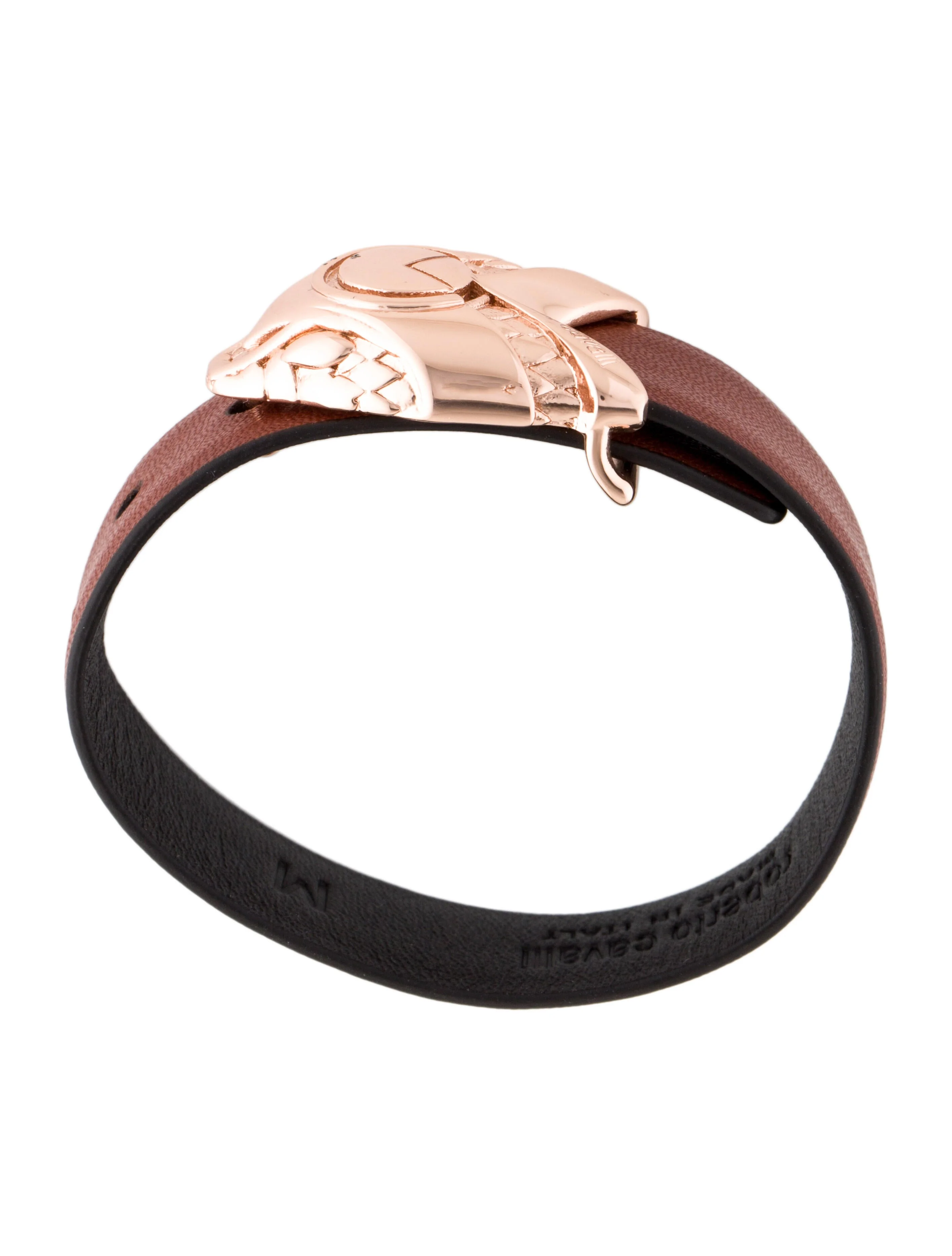 Roberto CavalliLeather Snake Head Wrap Bracelet 3 Roberto CavalliLeather Snake Head Wrap Bracelet