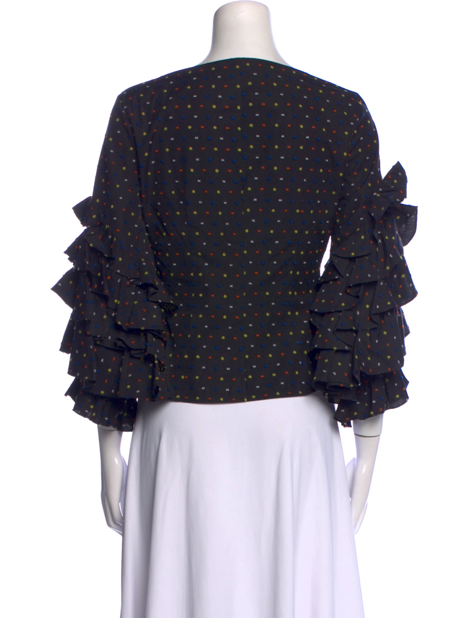 Caroline ConstasPolka Dot Print V-Neck Blouse 3 Caroline ConstasPolka Dot Print V-Neck Blouse