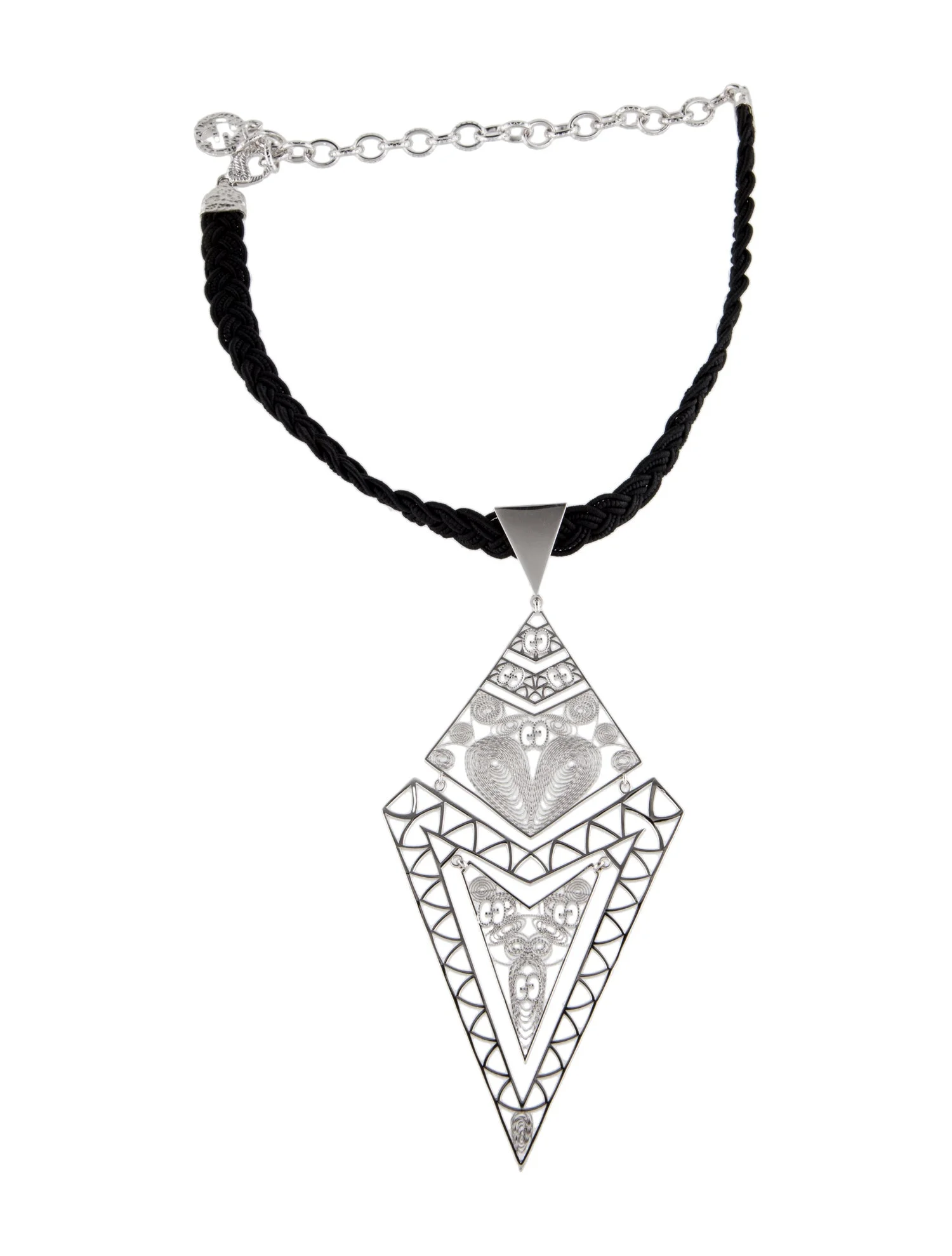 GucciGeometric Motif Braided Choker Necklace 3 GucciGeometric Motif Braided Choker Necklace