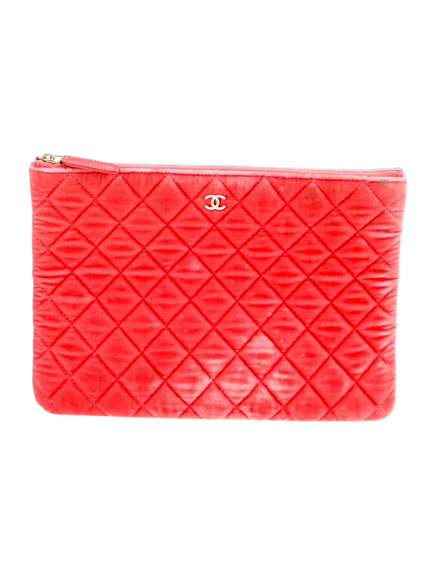 ChanelVelvet Quilted O-Case