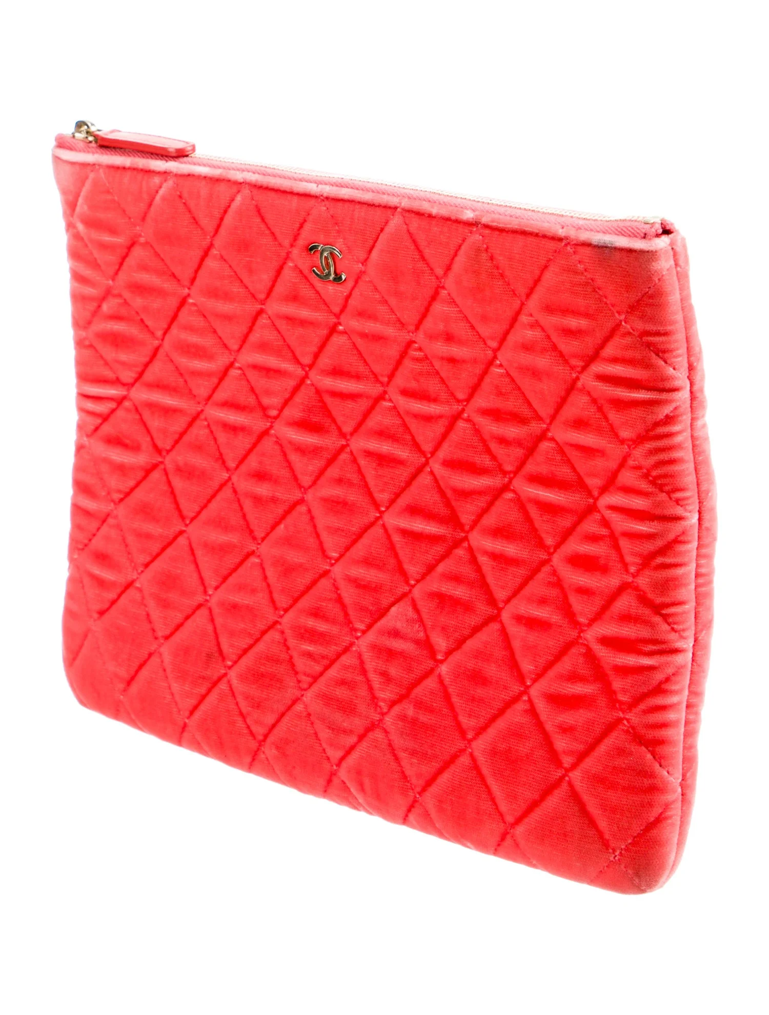 ChanelVelvet Quilted O-Case