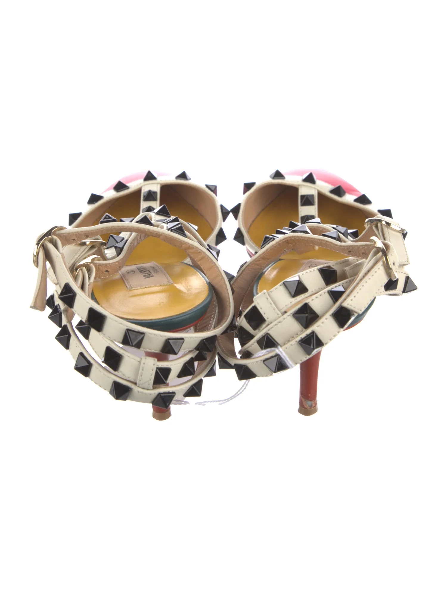 ValentinoRockstud Accents Leather T-Strap Pumps