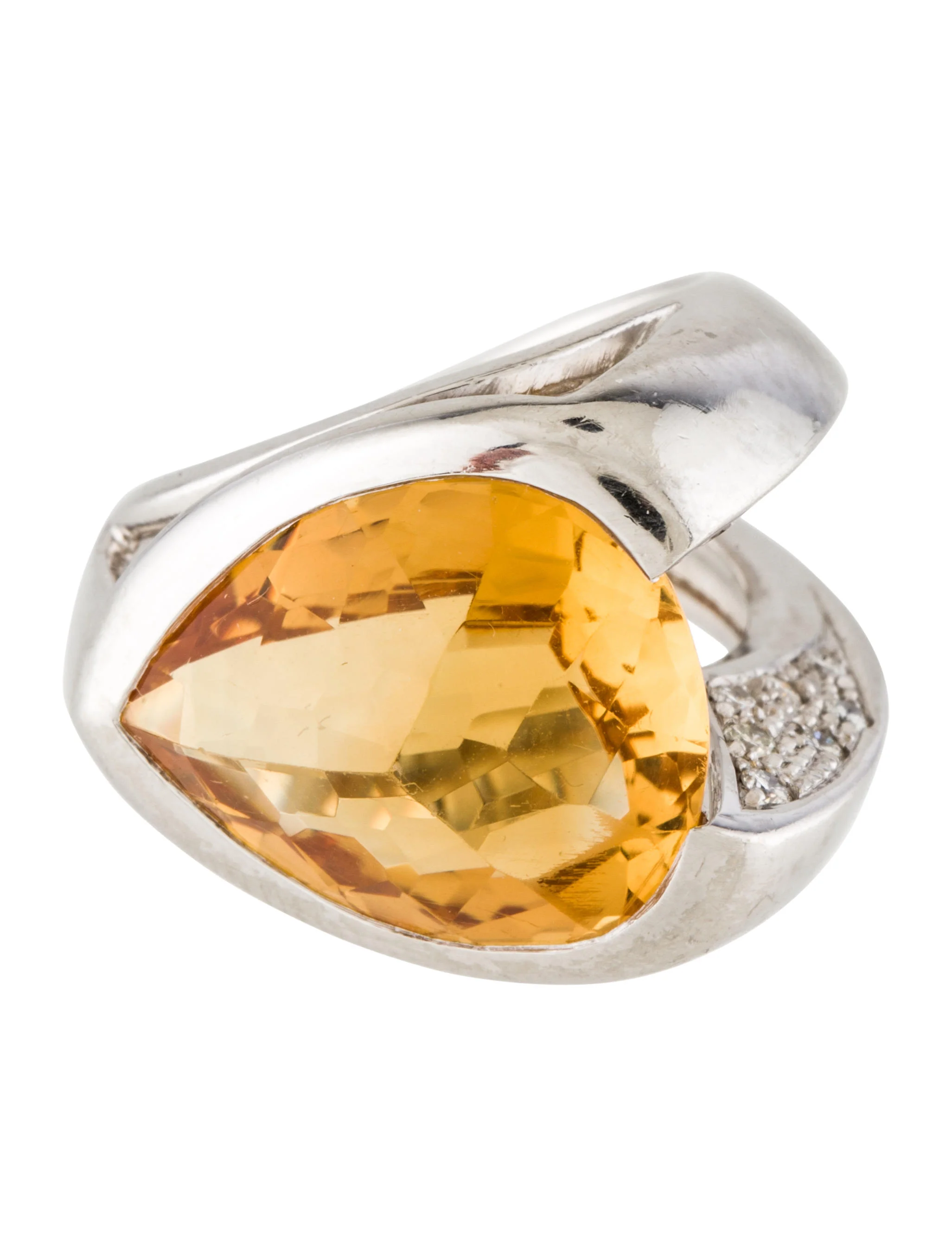 Antonini GioielliPlatinum Citrine & Diamond Ring