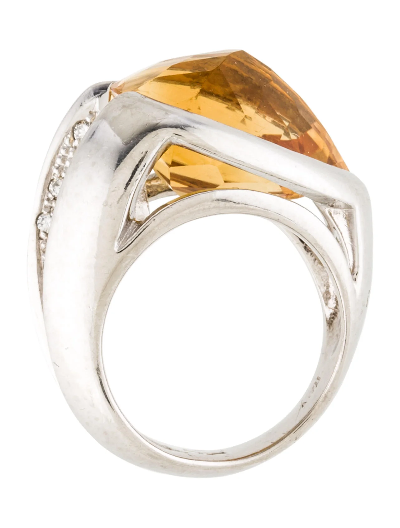 Antonini GioielliPlatinum Citrine & Diamond Ring 4 Antonini GioielliPlatinum Citrine & Diamond Ring