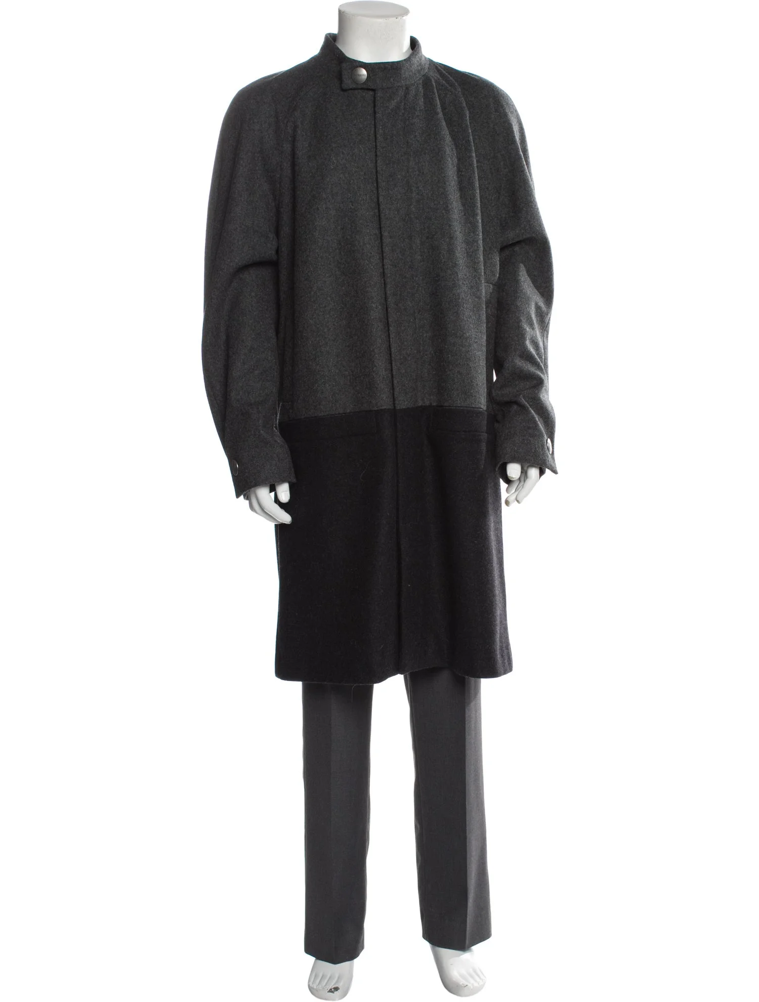 Dirk BikkembergsVirgin Wool Colorblock Pattern Overcoat