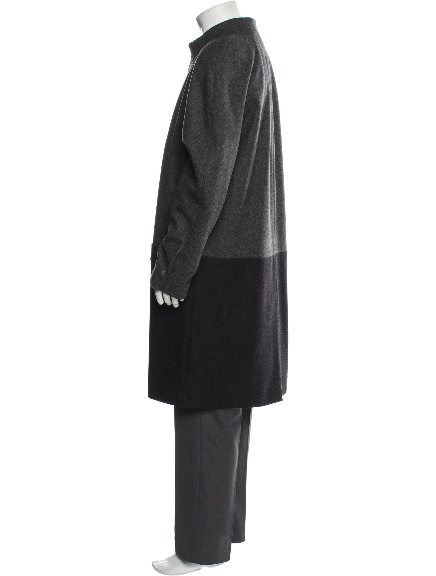 Dirk BikkembergsVirgin Wool Colorblock Pattern Overcoat