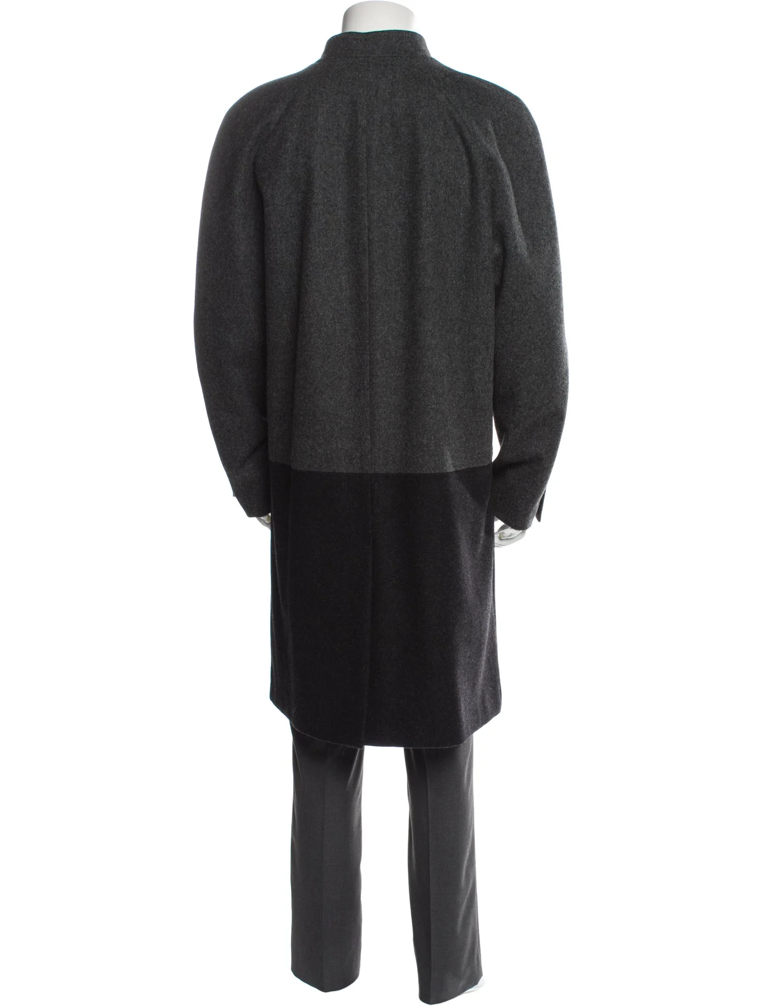 Dirk BikkembergsVirgin Wool Colorblock Pattern Overcoat