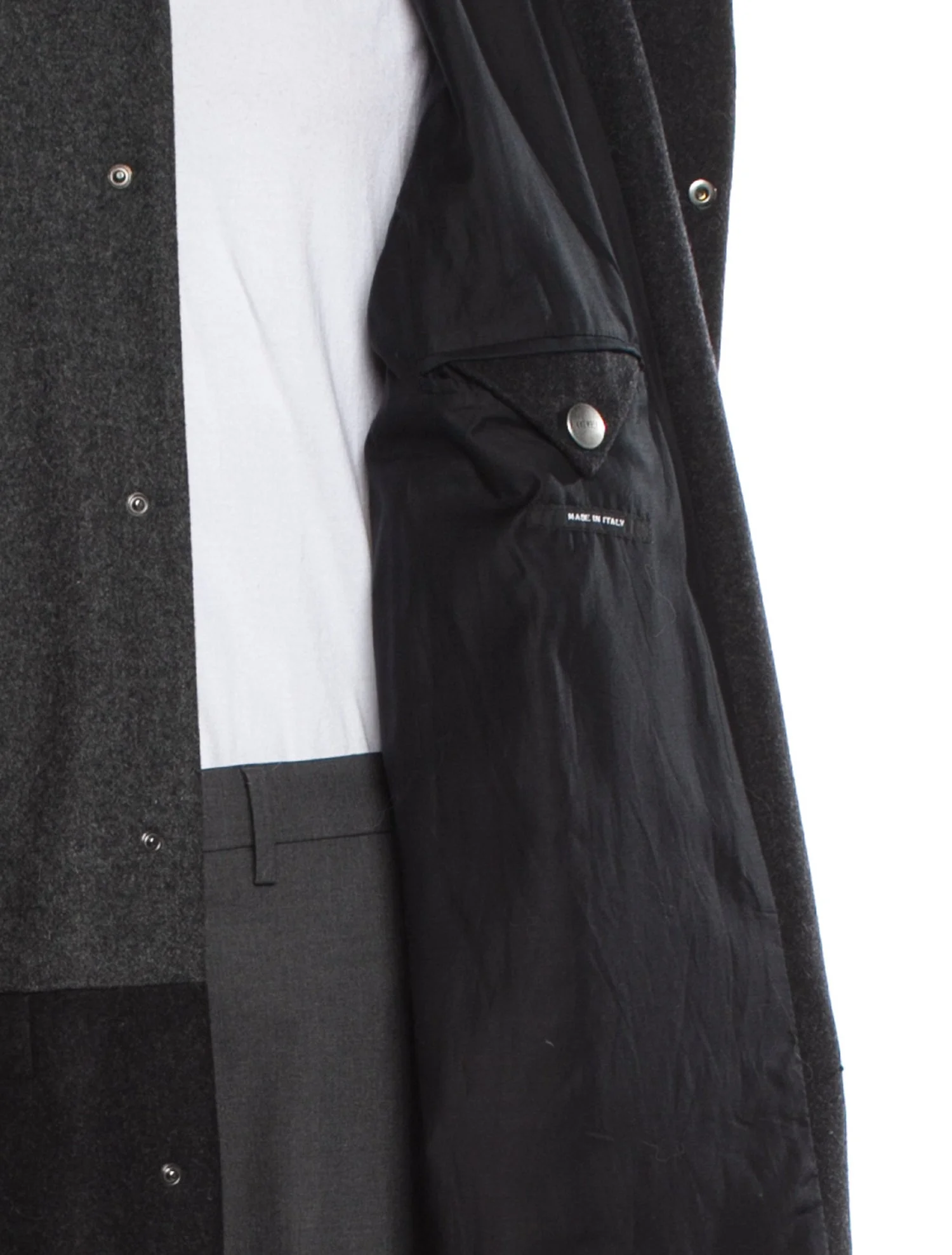 Dirk BikkembergsVirgin Wool Colorblock Pattern Overcoat