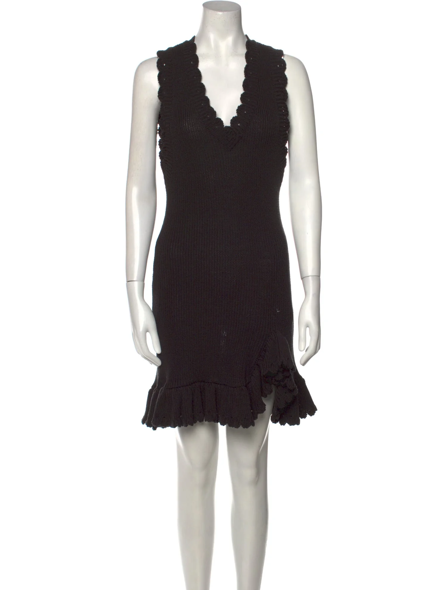 Goen.JV-Neck Knee-Length Dress