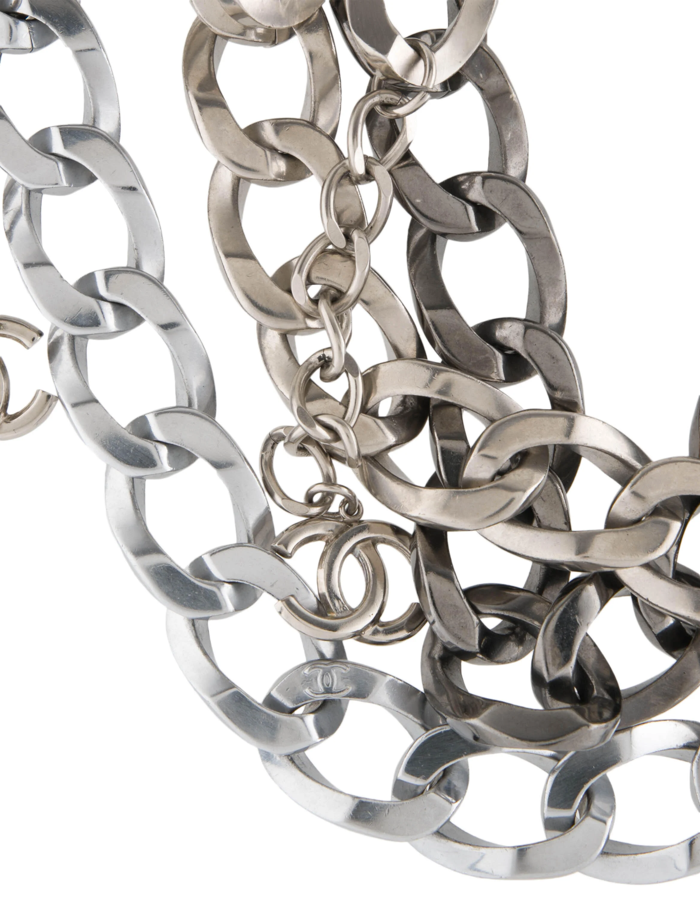 ChanelFour Strand Curb Chain CC Collar Necklace