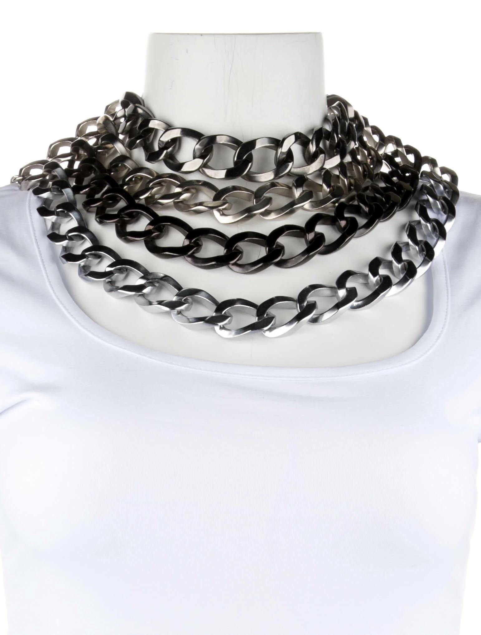 ChanelFour Strand Curb Chain CC Collar Necklace 3 ChanelFour Strand Curb Chain CC Collar Necklace