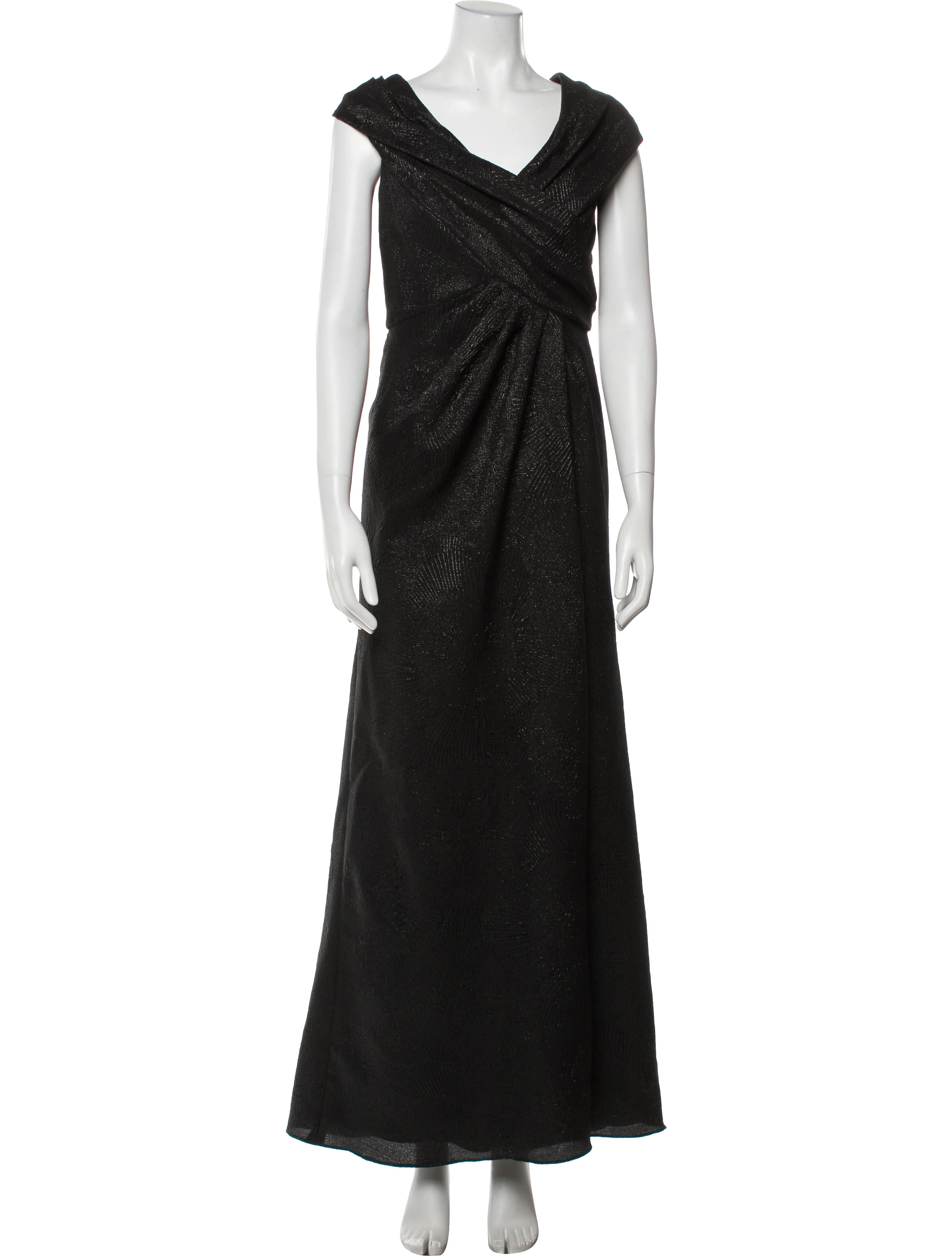 Carmen Marc ValvoV-Neck Long Dress