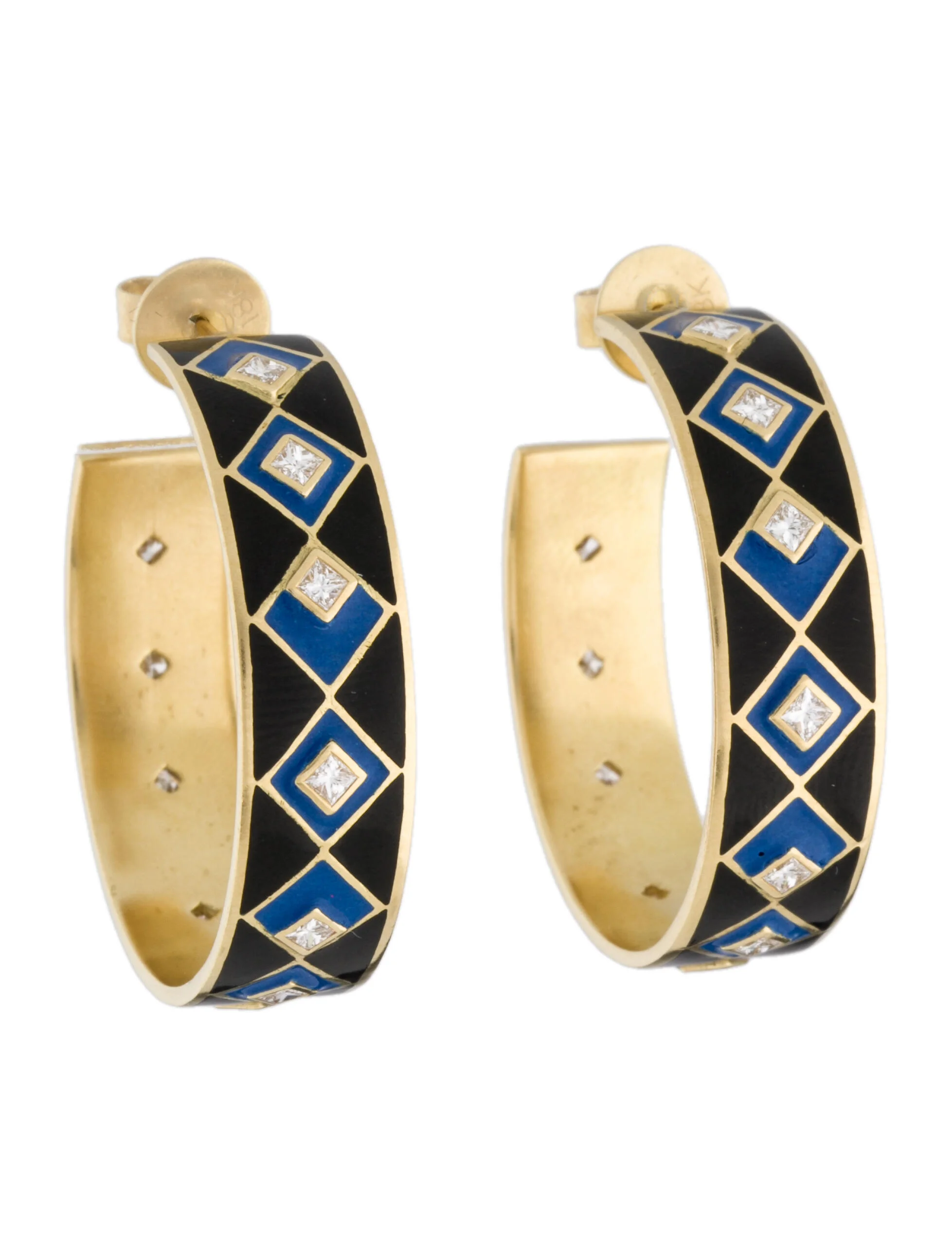 Amrapali18K Enamel & Diamond Hoop Earrings