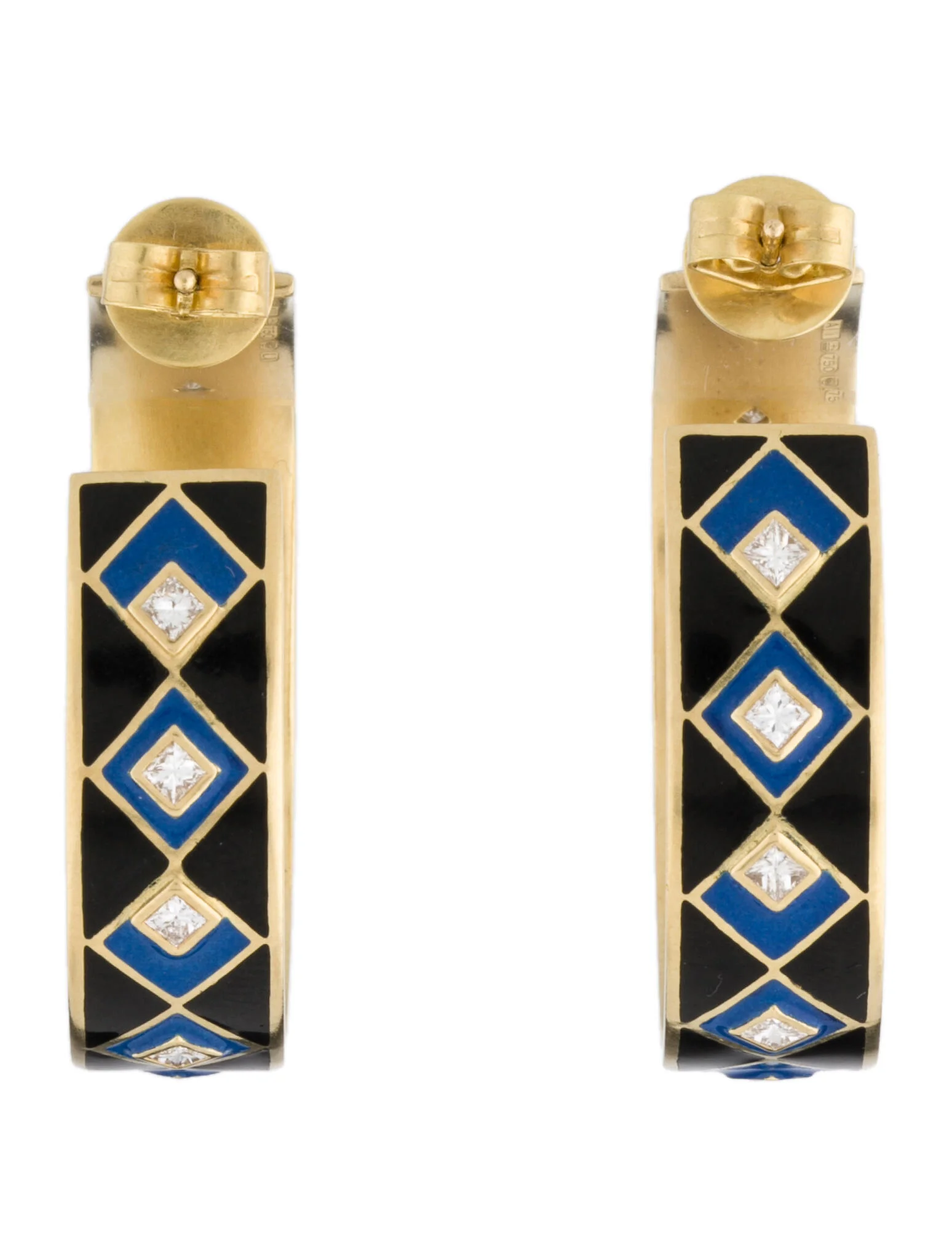 Amrapali18K Enamel & Diamond Hoop Earrings 4 Amrapali18K Enamel & Diamond Hoop Earrings