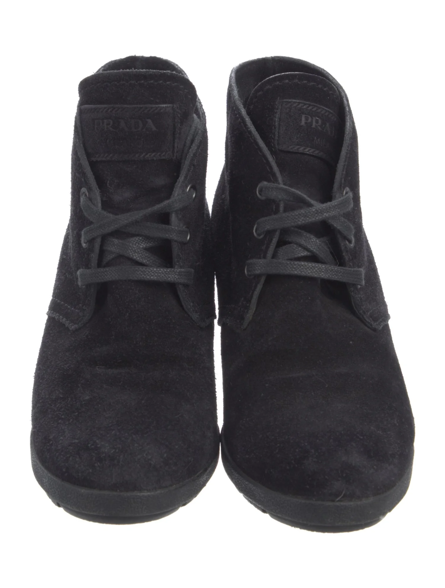 PradaSuede Lace-Up Boots