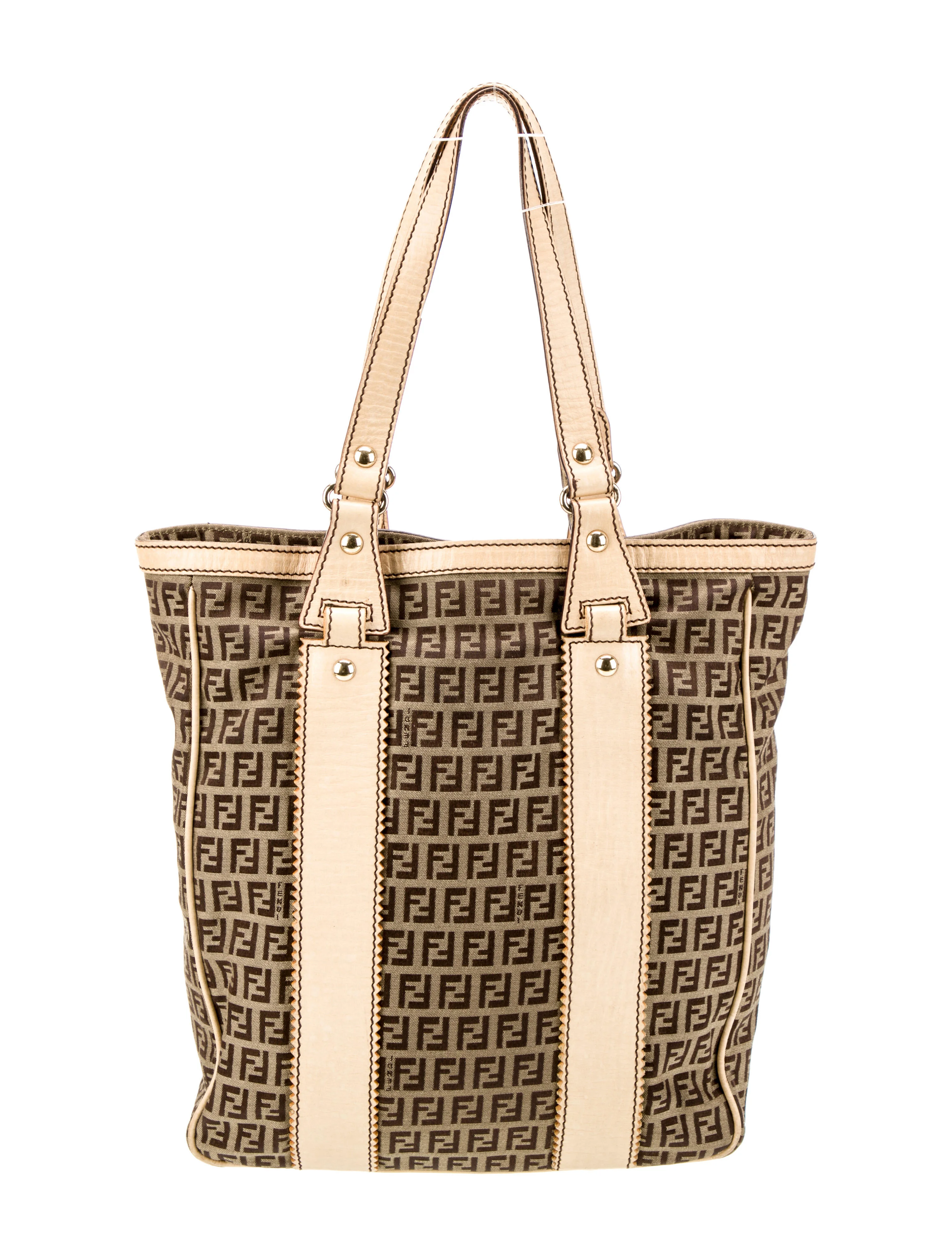 FendiLeather-Trimmed Zucchino Tote