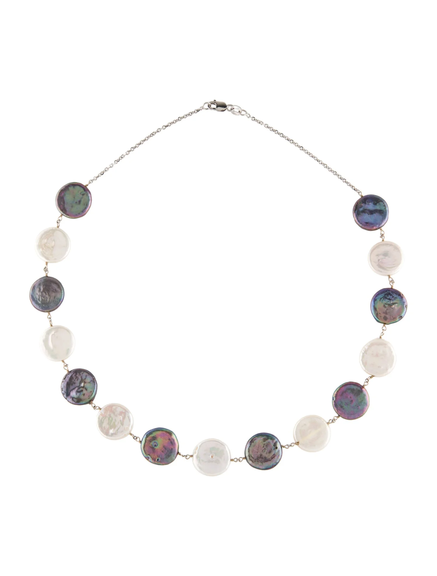 Necklace14K Pearl & Dyed Pearl Station Necklace