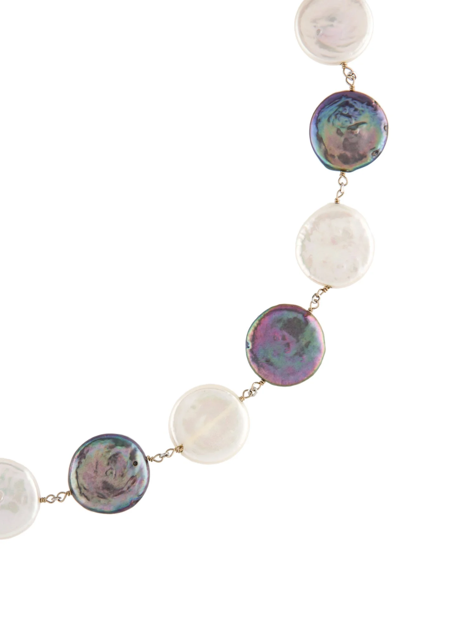Necklace14K Pearl & Dyed Pearl Station Necklace