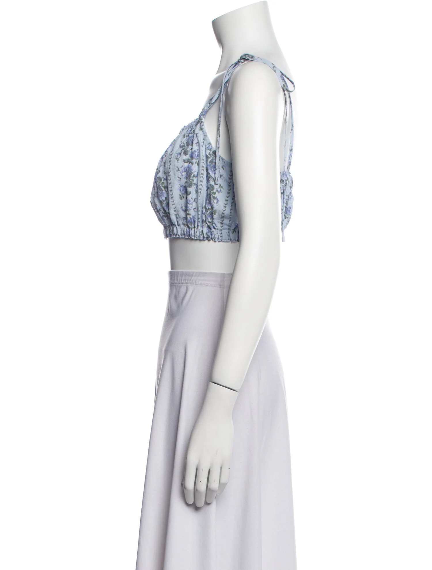 LoveShackFancyPaisley Print Square Neckline Crop Top