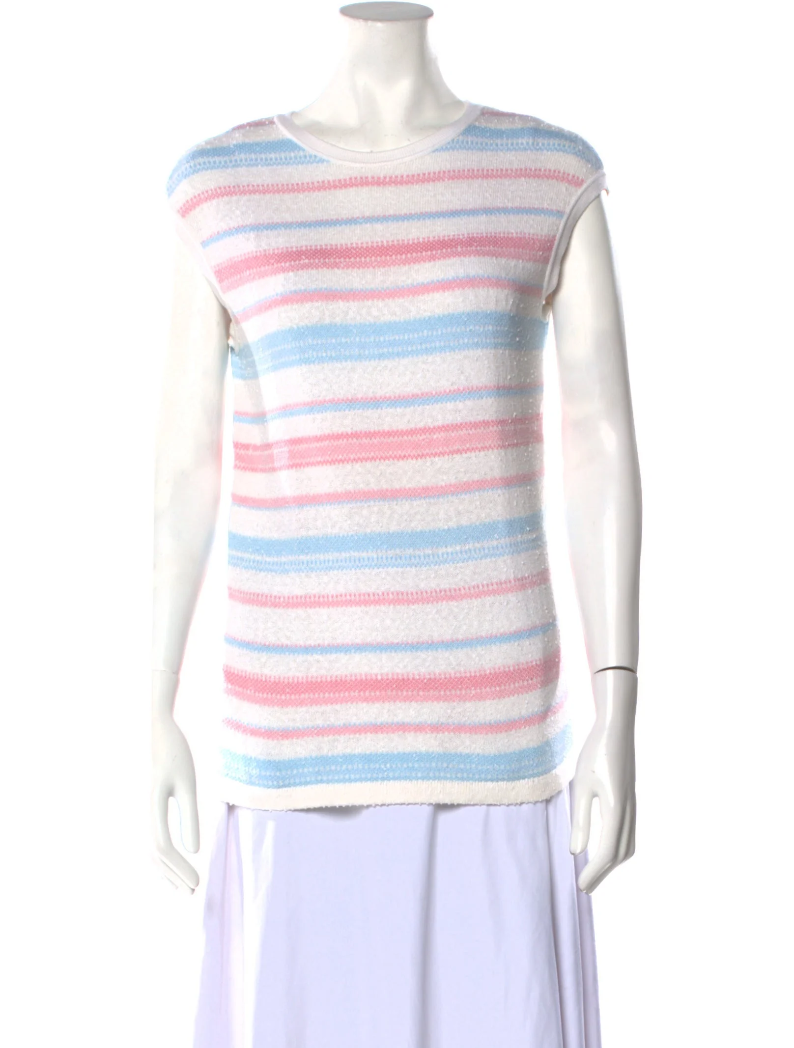 CourrègesStriped Bateau Neckline Tunic
