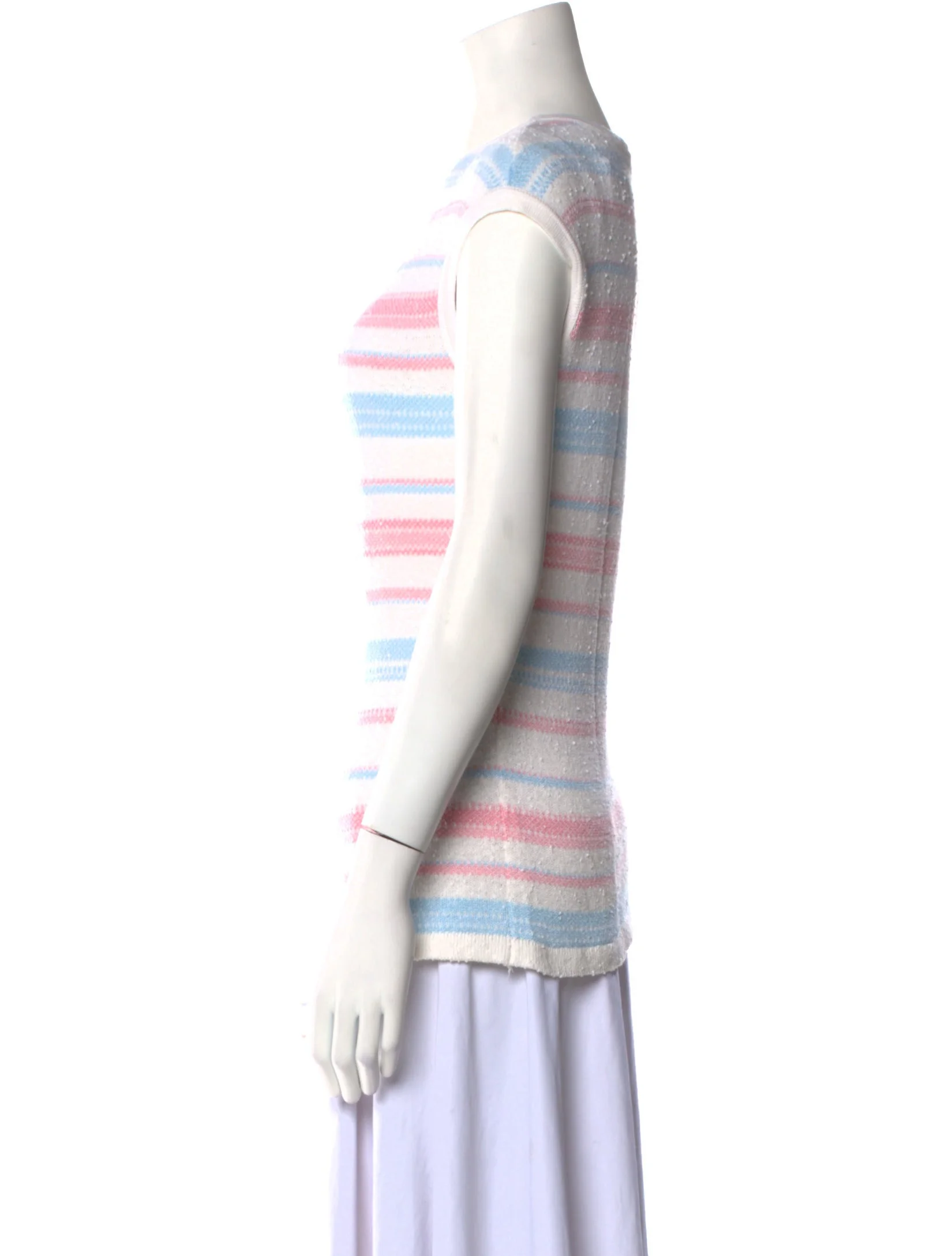 CourrègesStriped Bateau Neckline Tunic
