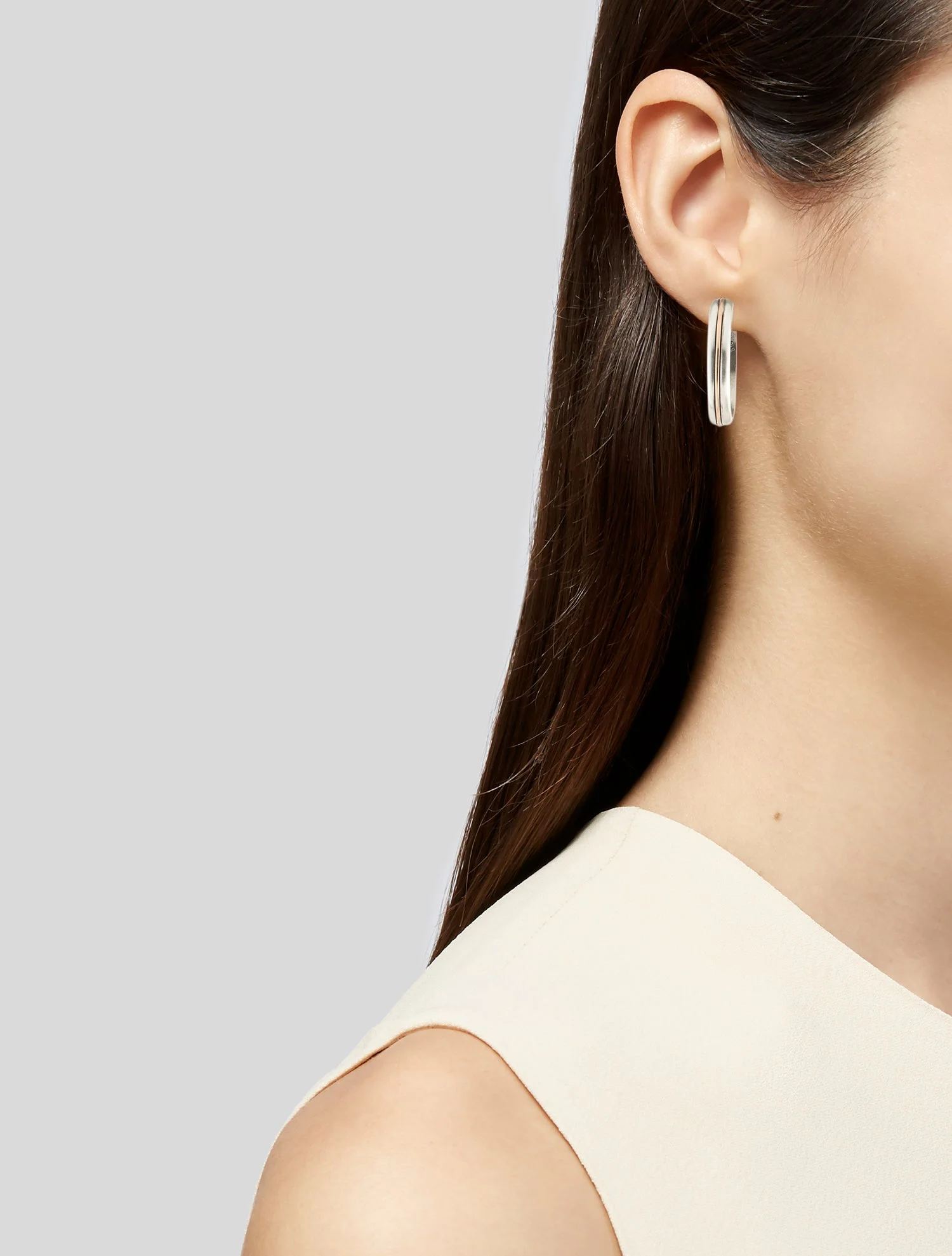 SuneeraTwo-Tone Hoop Earrings