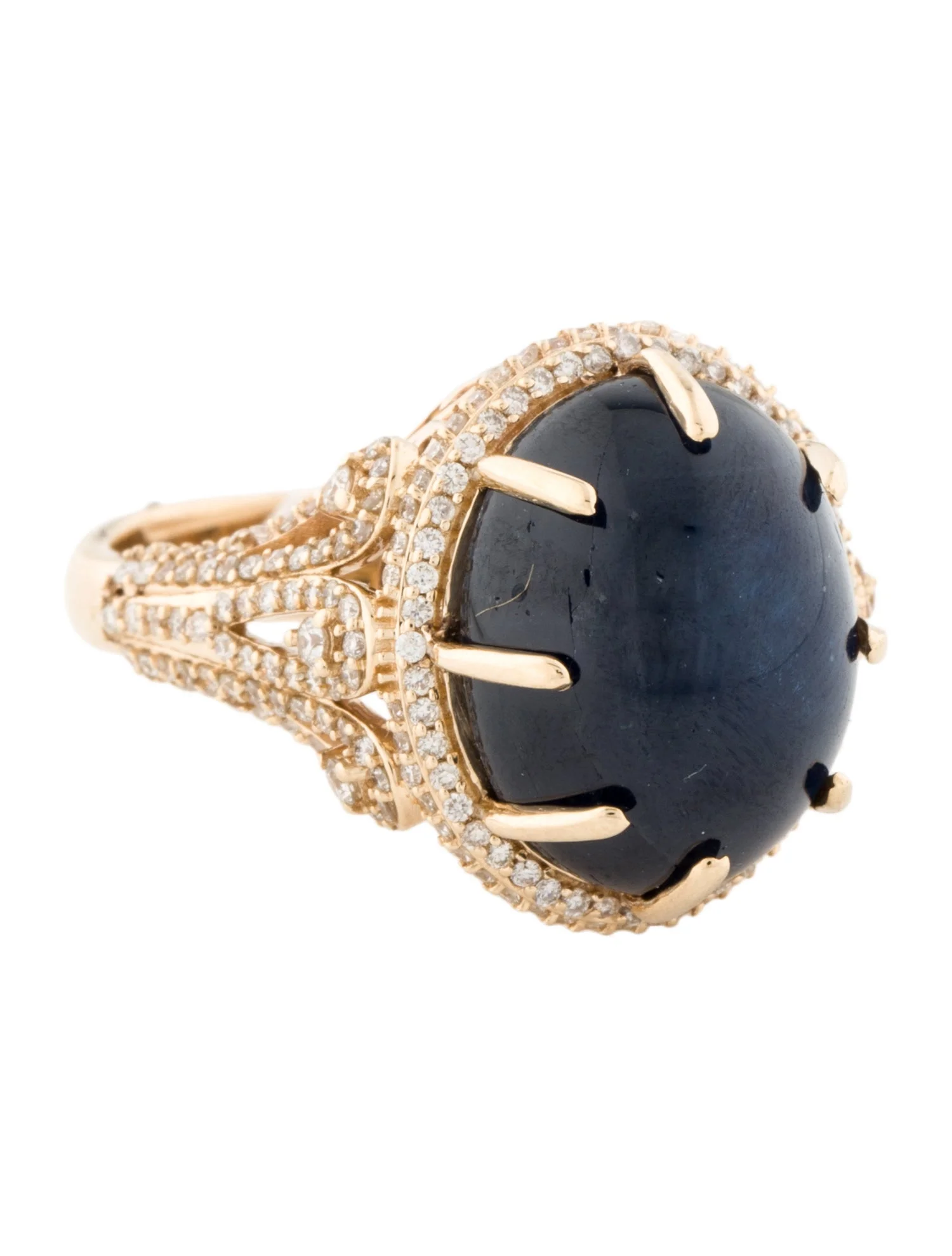 Ring14K Sapphire & Diamond Cocktail Ring