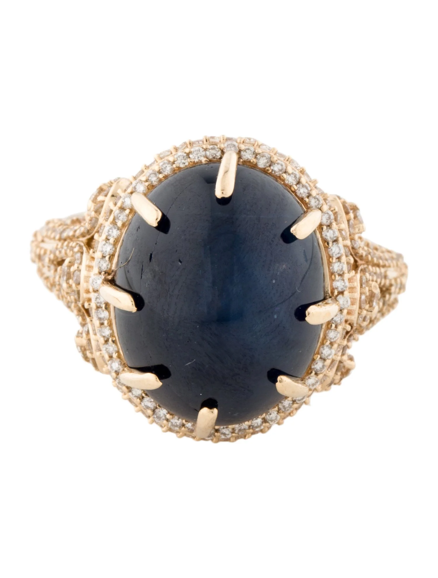 Ring14K Sapphire & Diamond Cocktail Ring 3 Ring14K Sapphire & Diamond Cocktail Ring