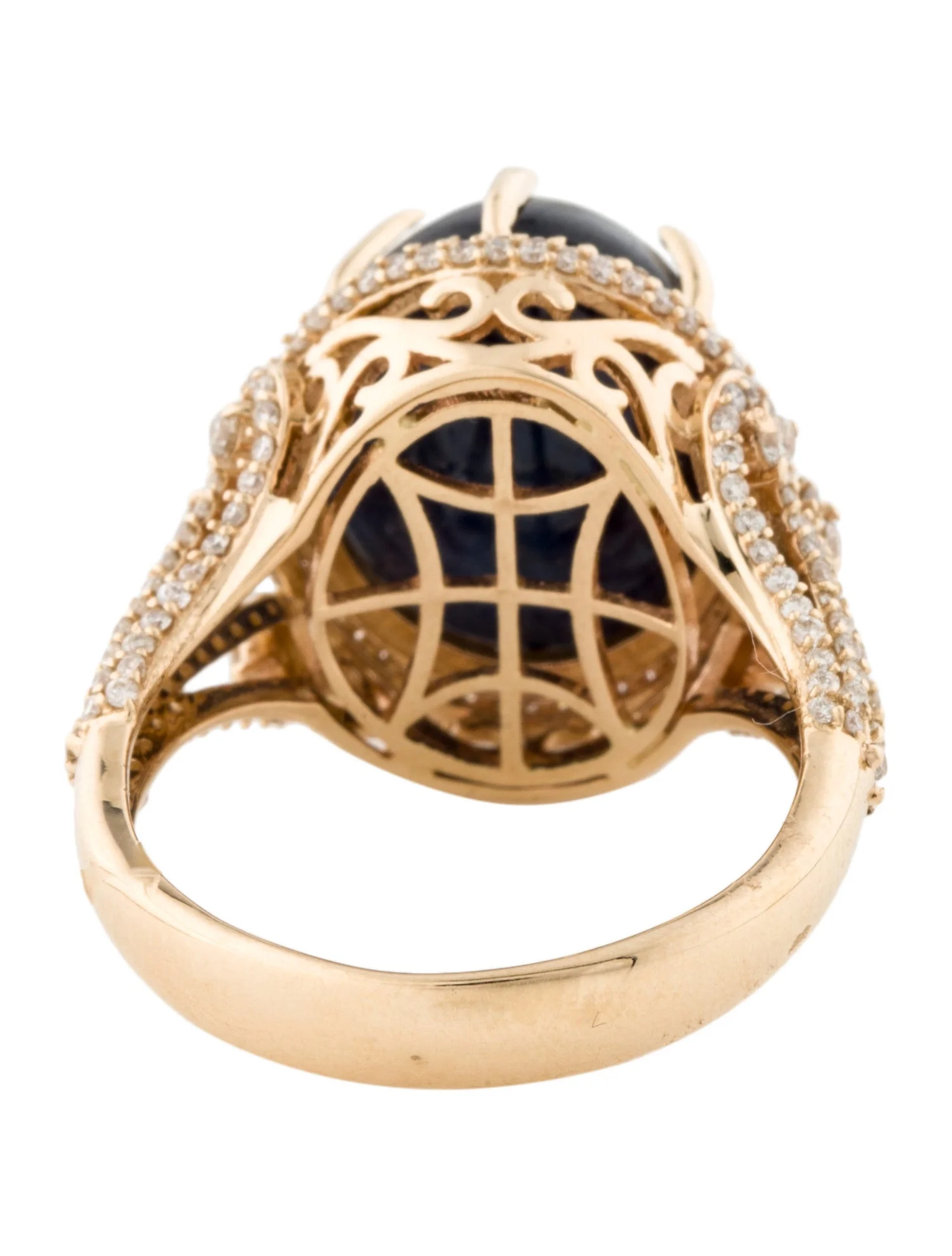 Ring14K Sapphire & Diamond Cocktail Ring 4 Ring14K Sapphire & Diamond Cocktail Ring