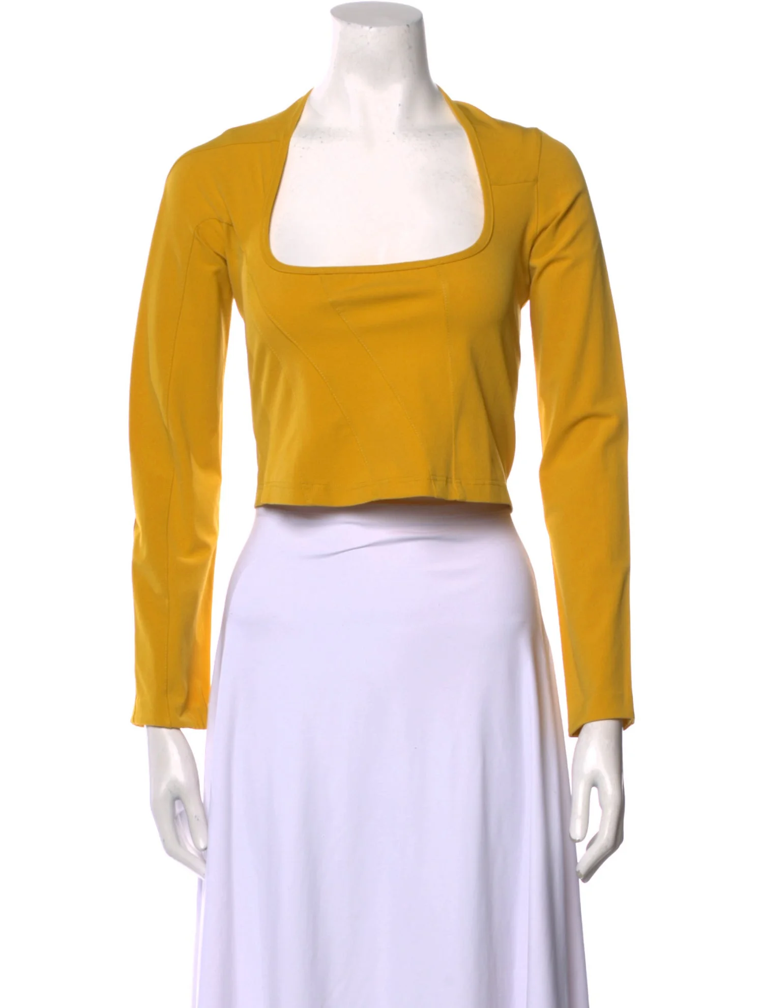 OttolingerSquare Neckline Long Sleeve Crop Top