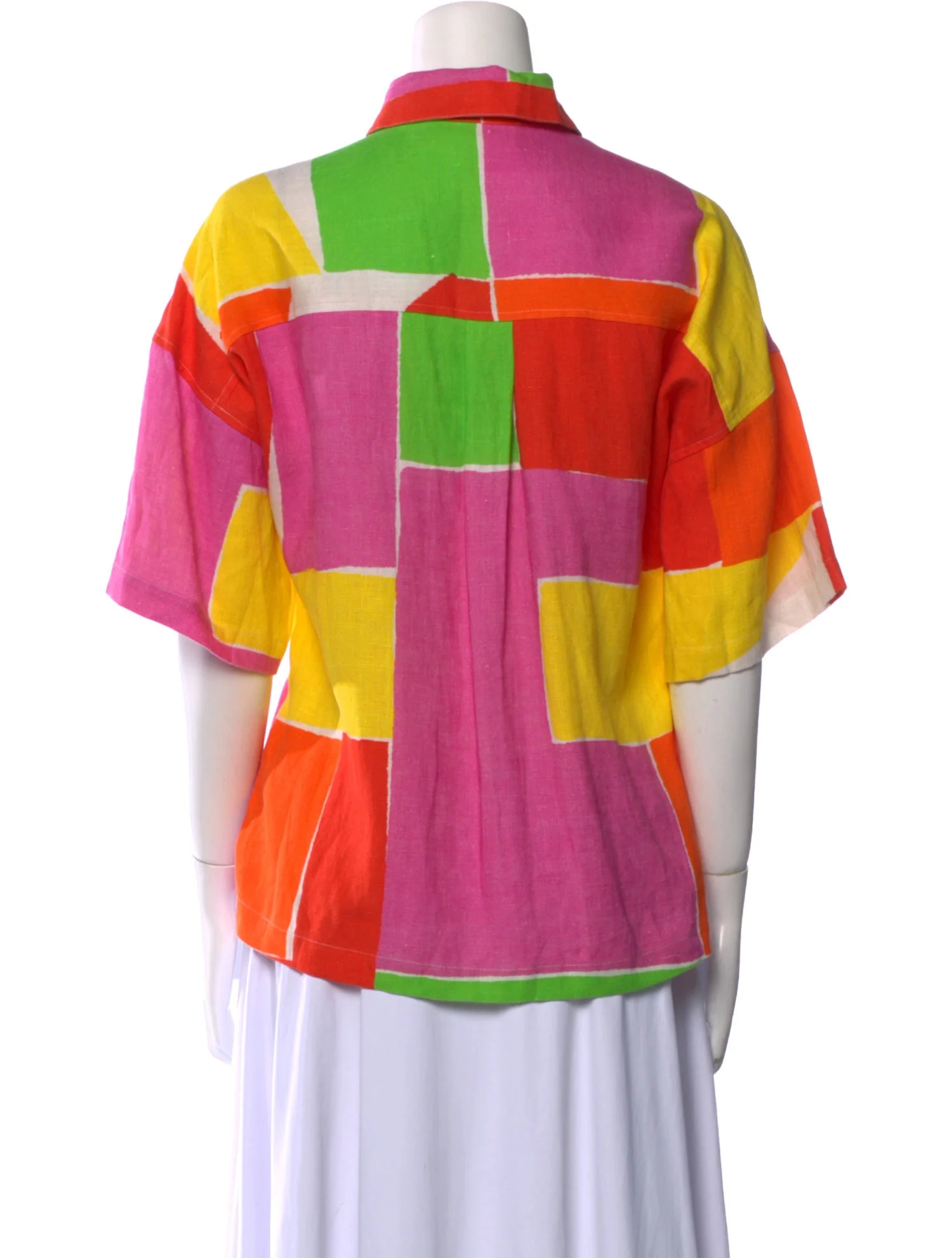 Mara HoffmanPrinted Three-Quarter Sleeve Button-Up Top