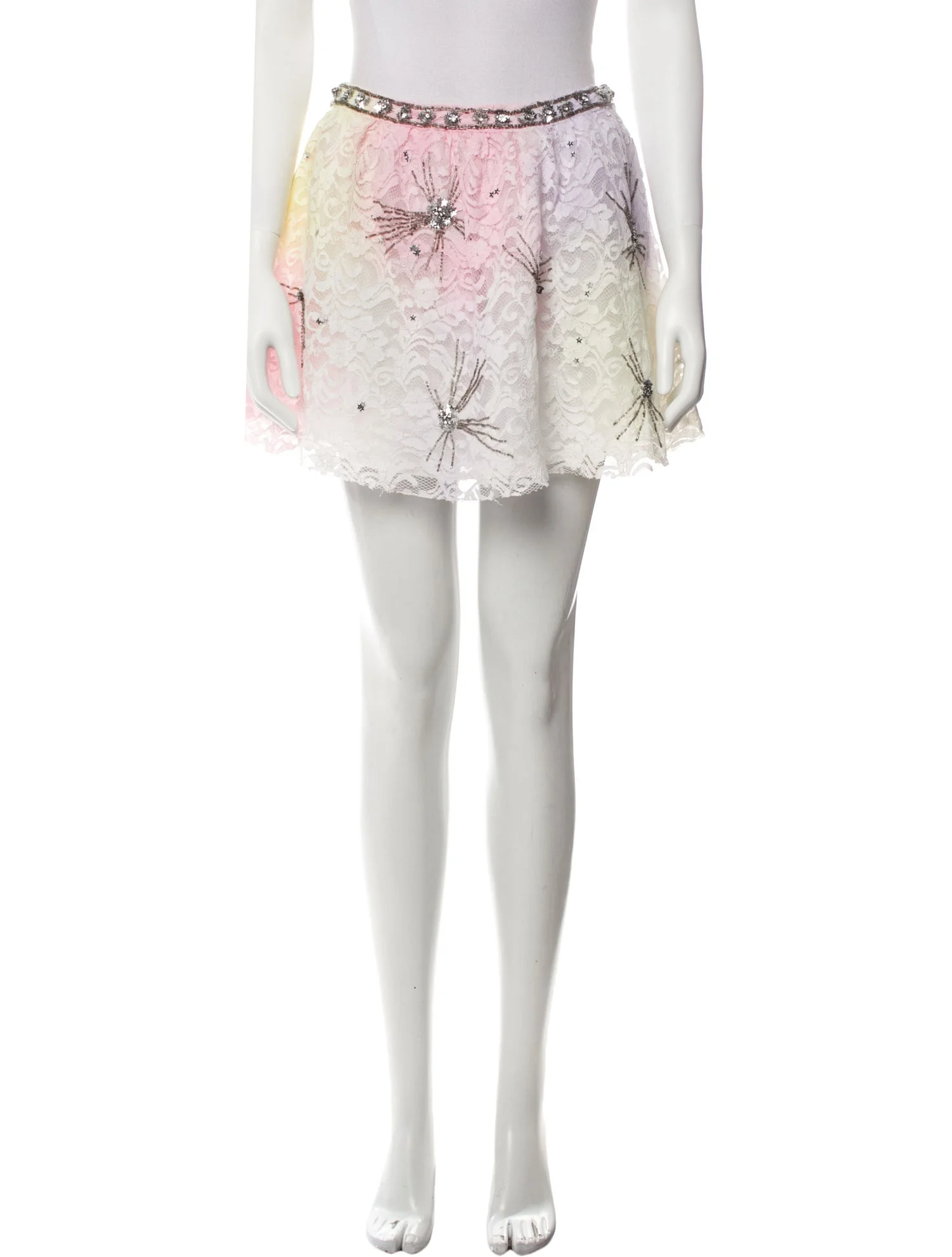 LoveShackFancyLace Pattern Mini Skirt w/ Tags