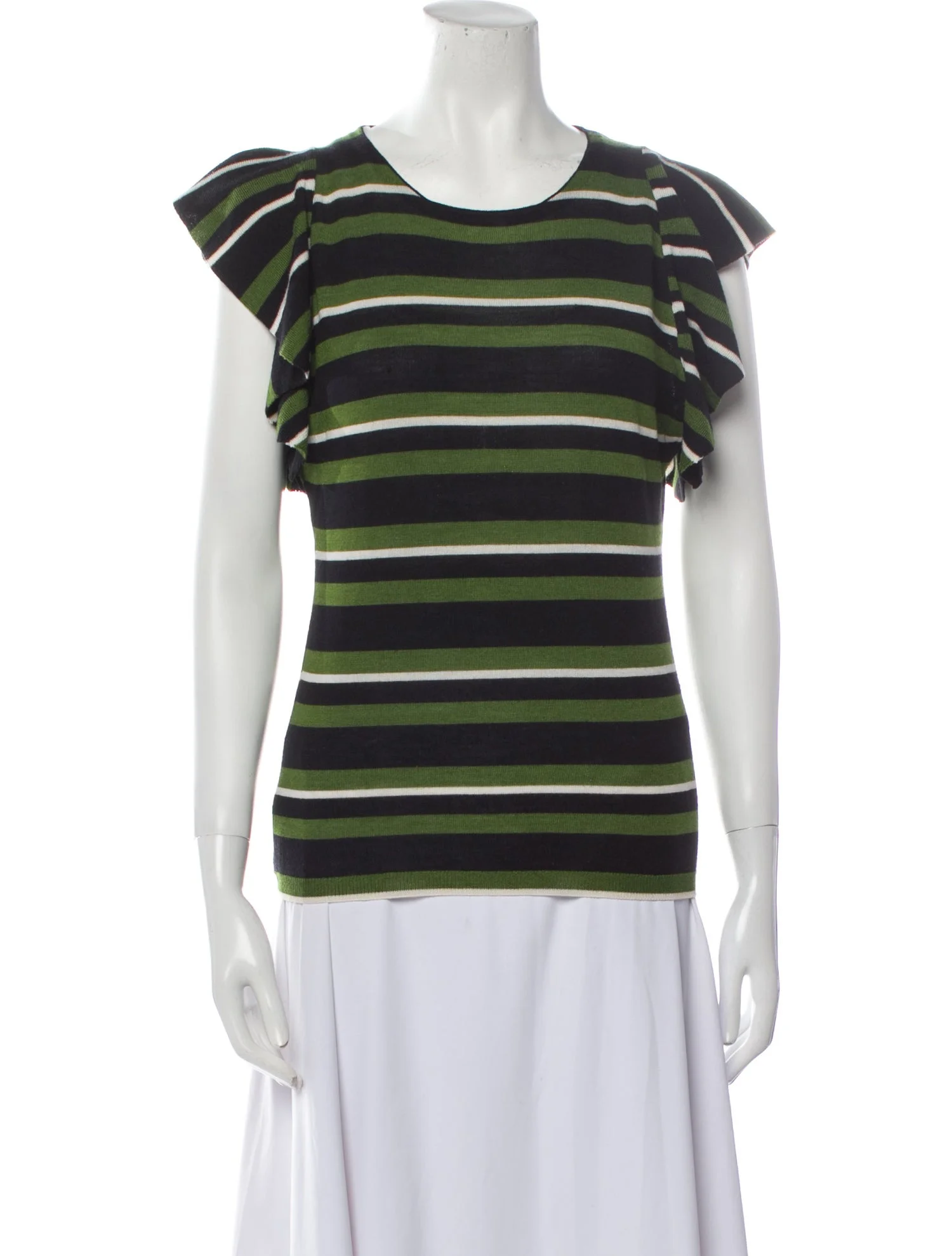 PradaStriped Scoop Neck T-Shirt