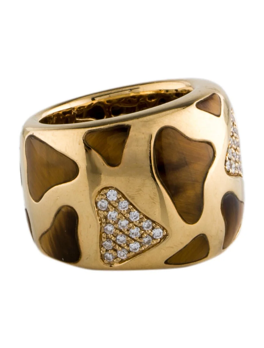 Roberto Coin18K Diamond & Tiger’s Eye Quartz Animalier Giraffe Cocktail Ring