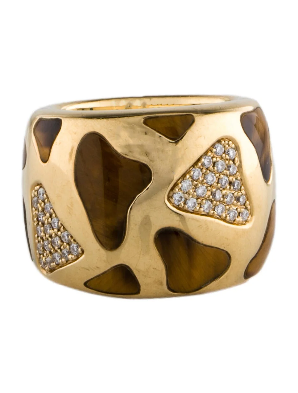 Roberto Coin18K Diamond & Tiger’s Eye Quartz Animalier Giraffe Cocktail Ring 3 Roberto Coin18K Diamond & Tiger’s Eye Quartz Animalier Giraffe Cocktail Ring