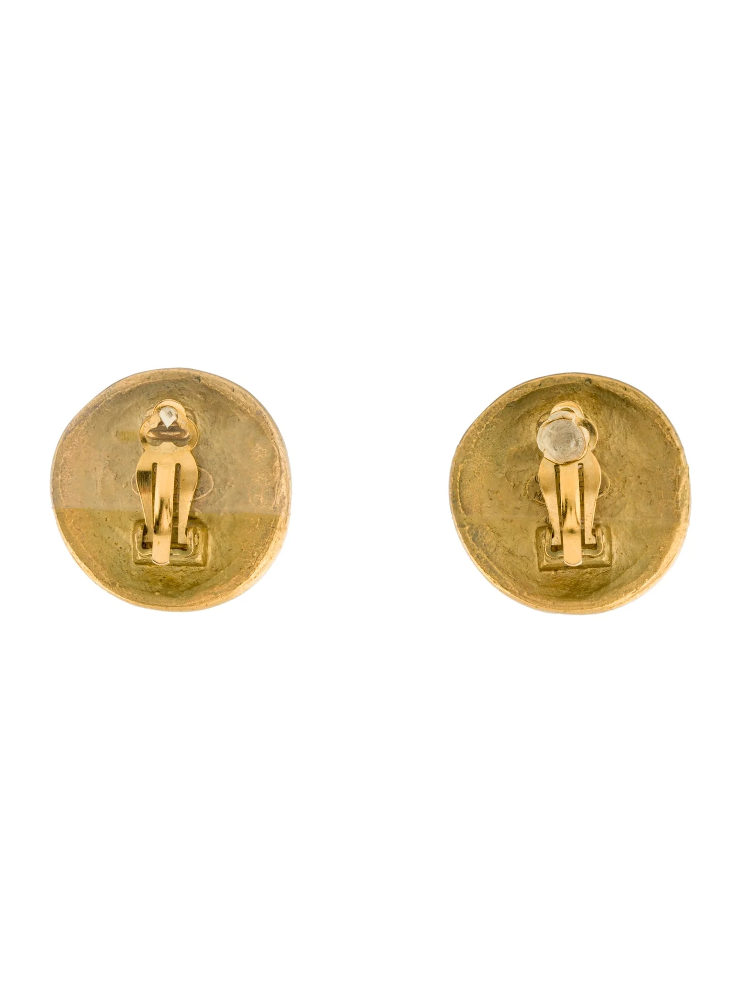 ChanelVintage Textured CC Clip-On Earrings
