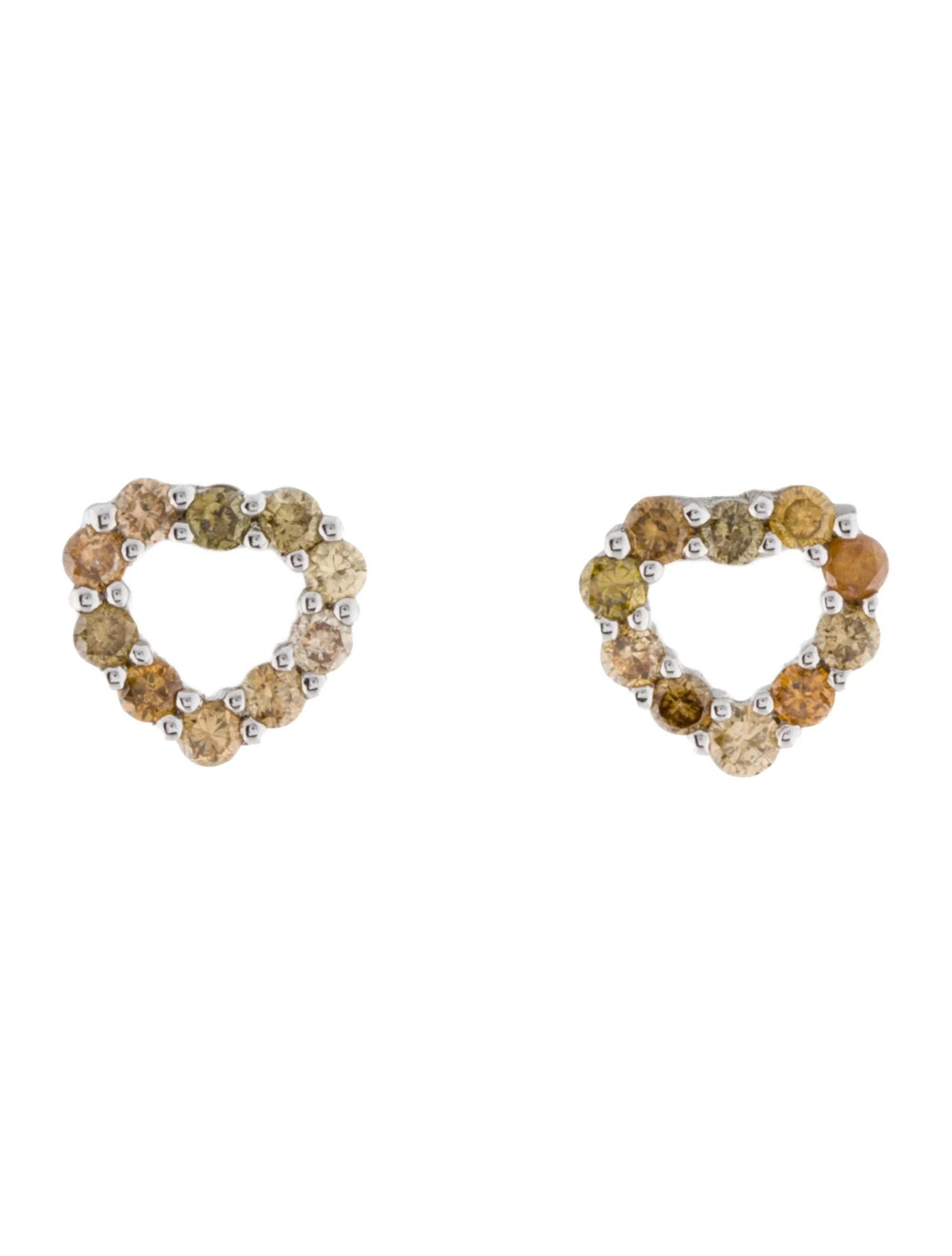 Earrings14K Diamond Heart Stud Earrings