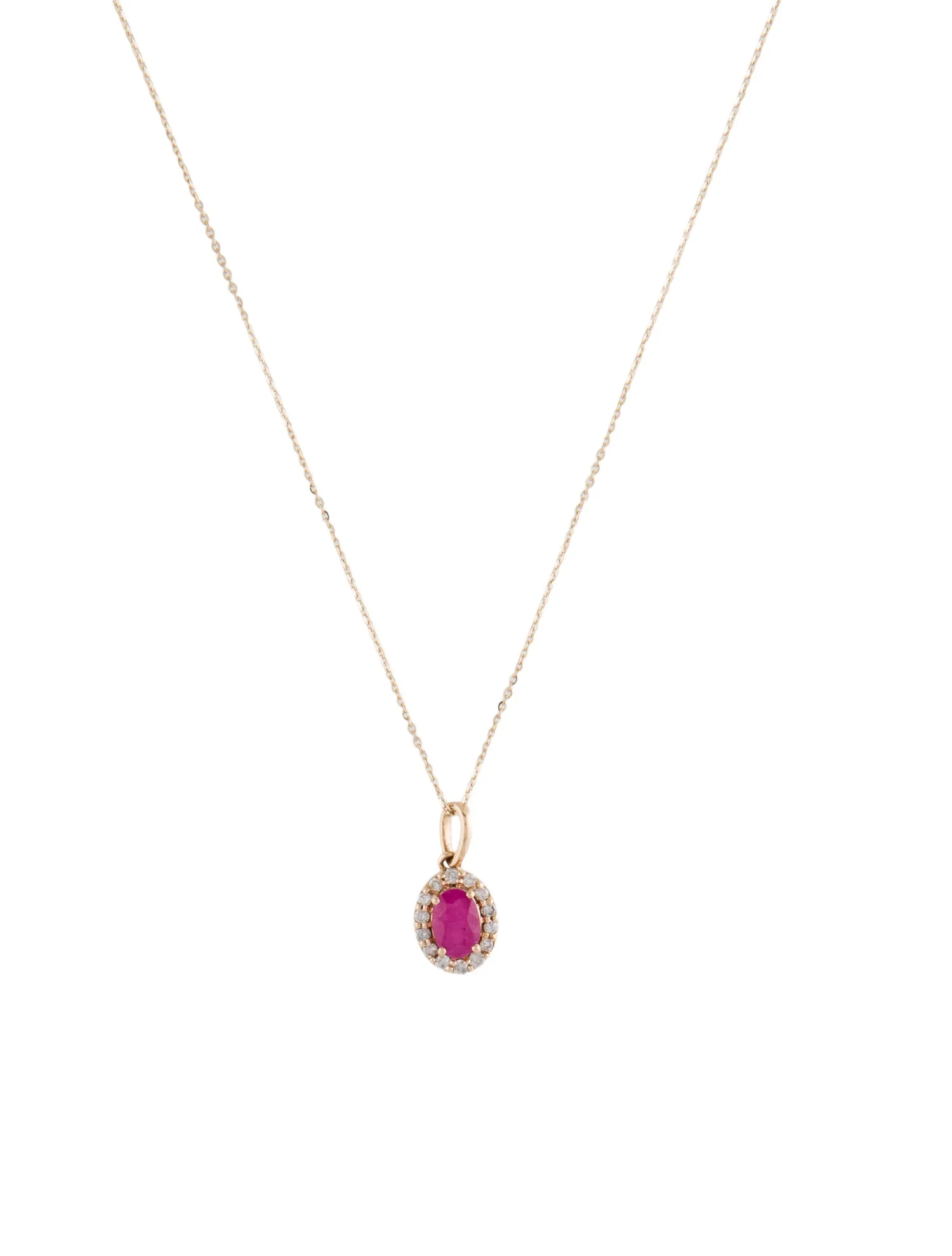 Necklace14K Ruby & Diamond Pendant Necklace
