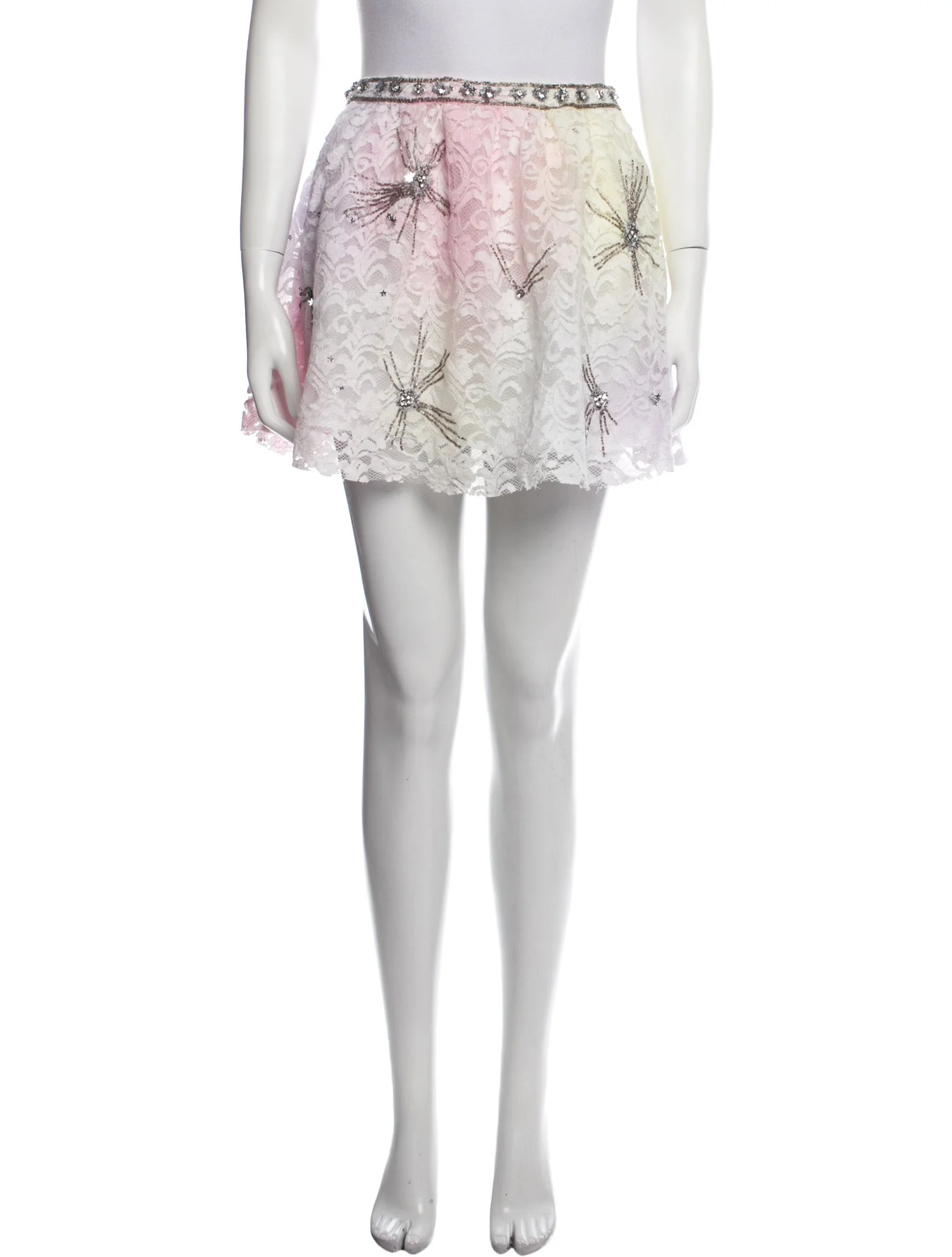 LoveShackFancyLace Pattern Mini Skirt