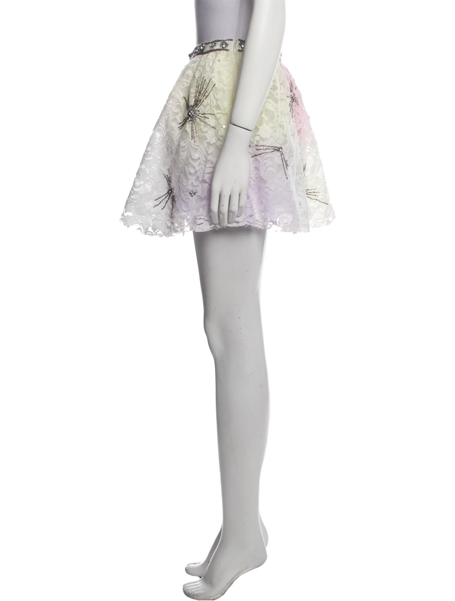 LoveShackFancyLace Pattern Mini Skirt