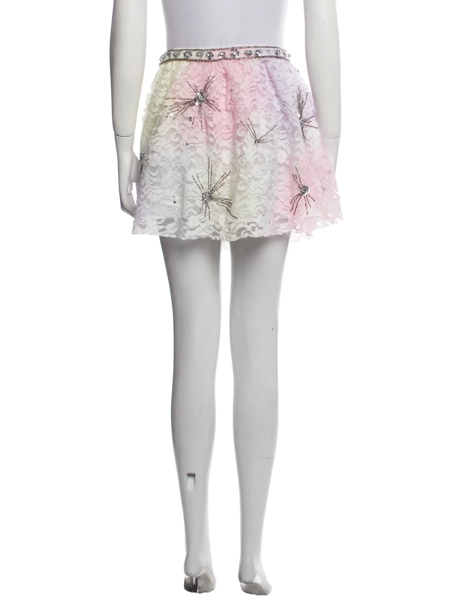 LoveShackFancyLace Pattern Mini Skirt