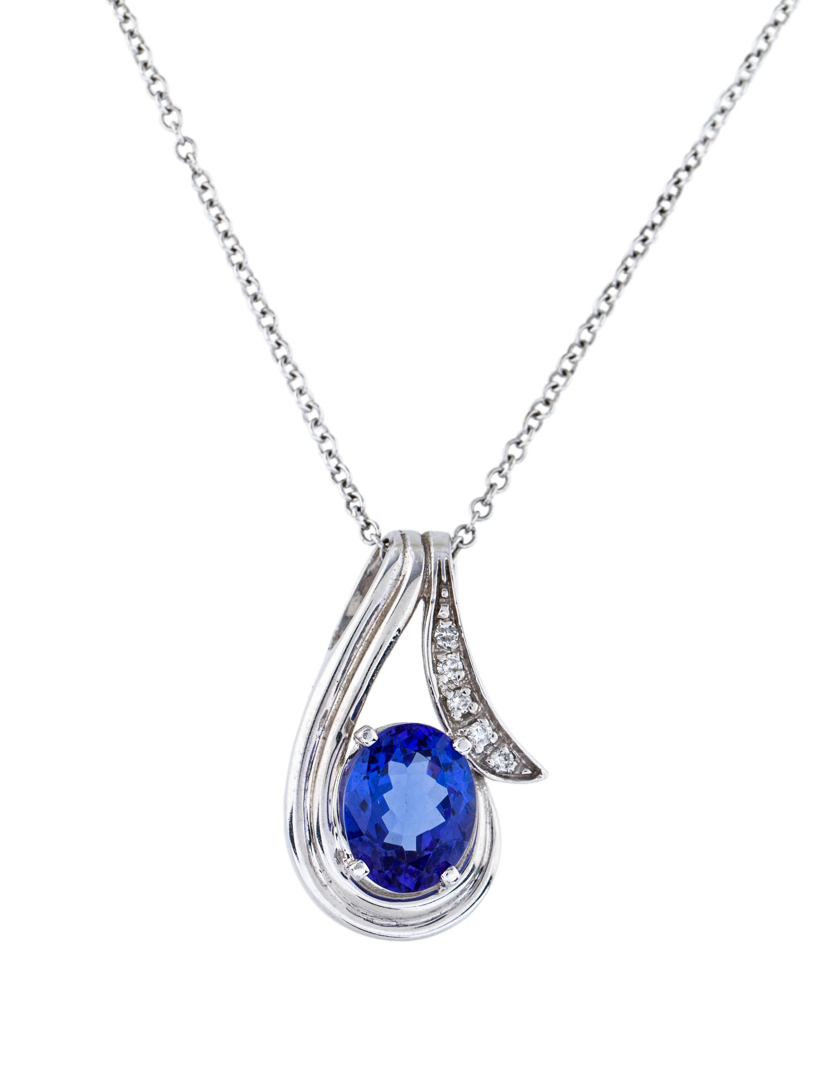 Necklace14K Tanzanite & Diamond Pendant Necklace