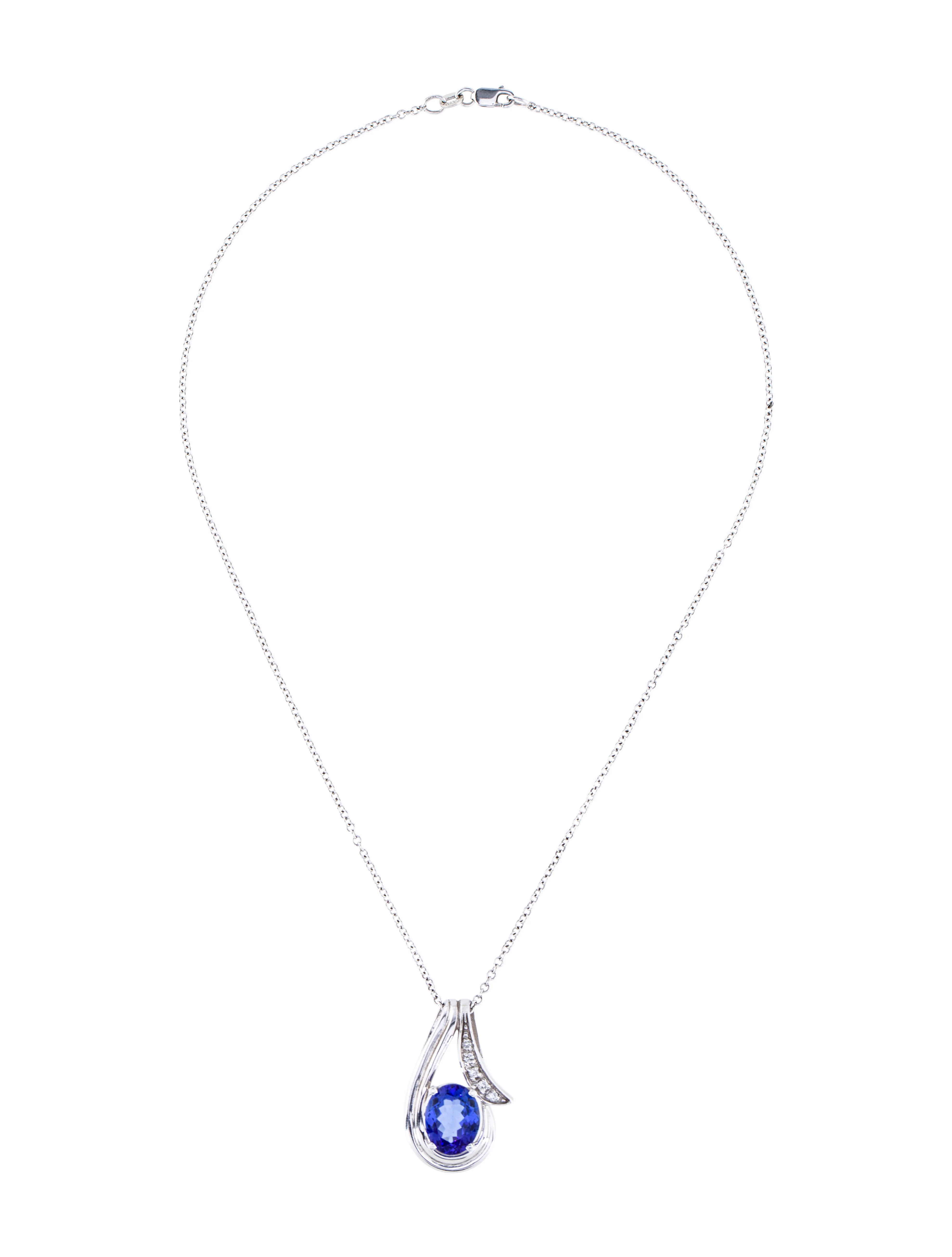 Necklace14K Tanzanite & Diamond Pendant Necklace 3 Necklace14K Tanzanite & Diamond Pendant Necklace