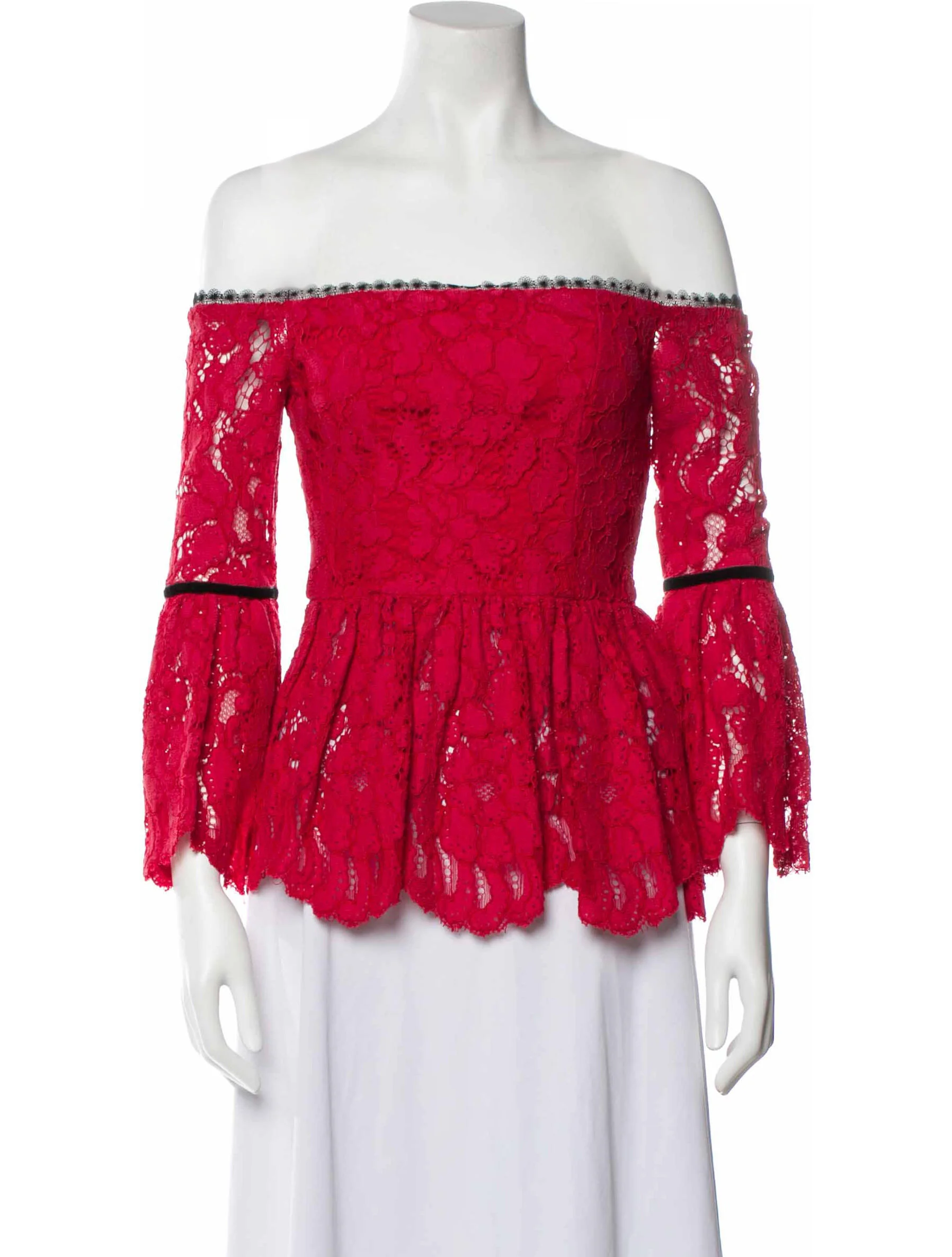 AlexisLace Pattern Off-The-Shoulder Blouse