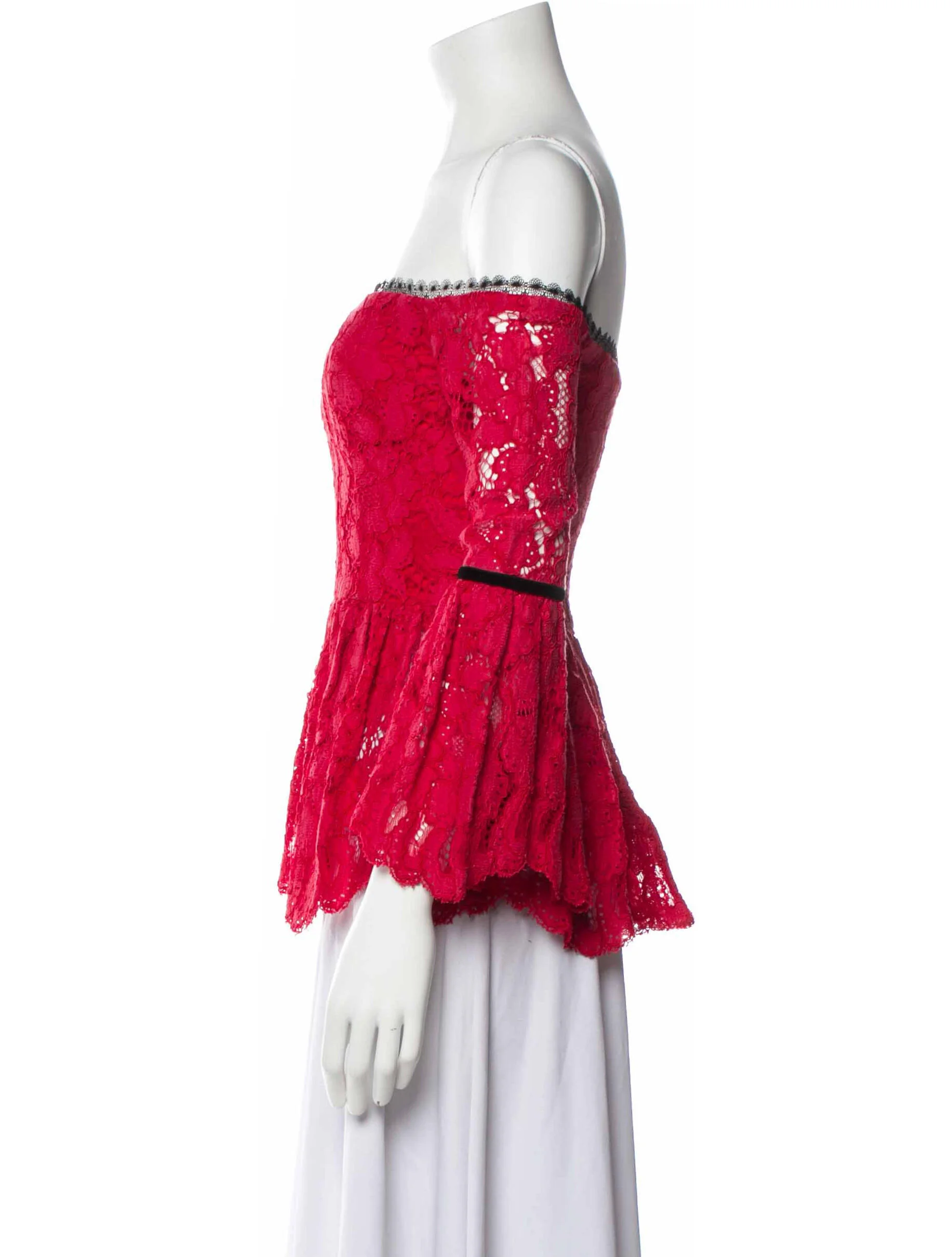 AlexisLace Pattern Off-The-Shoulder Blouse