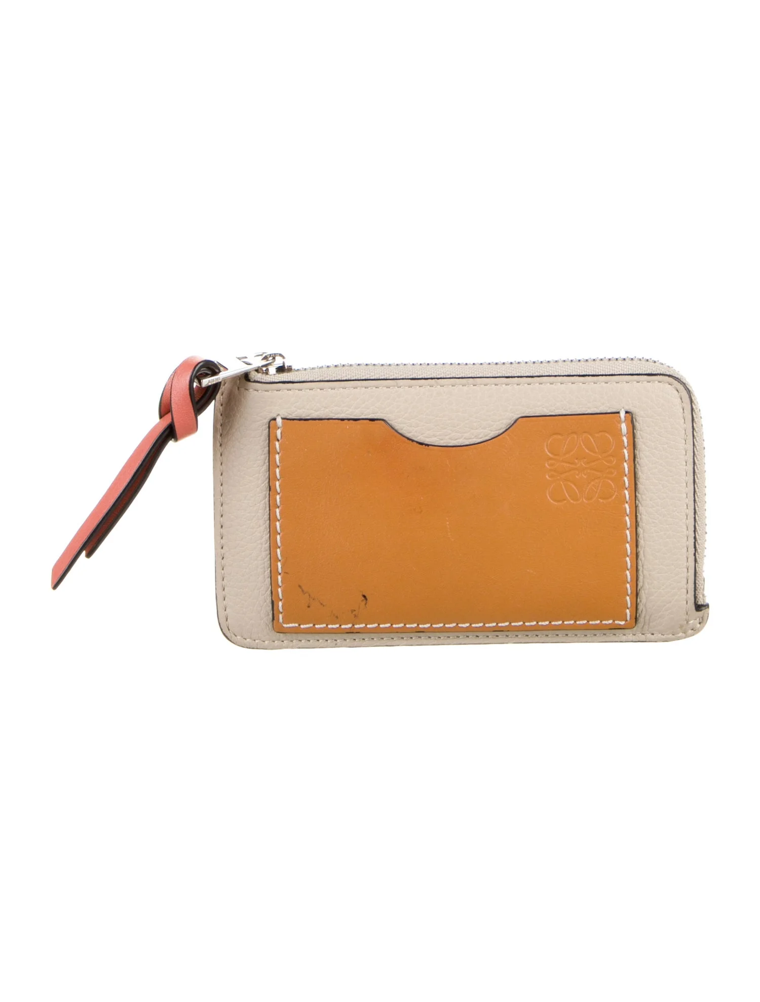 LoeweLeather Colorblock Pattern Coin Pouch