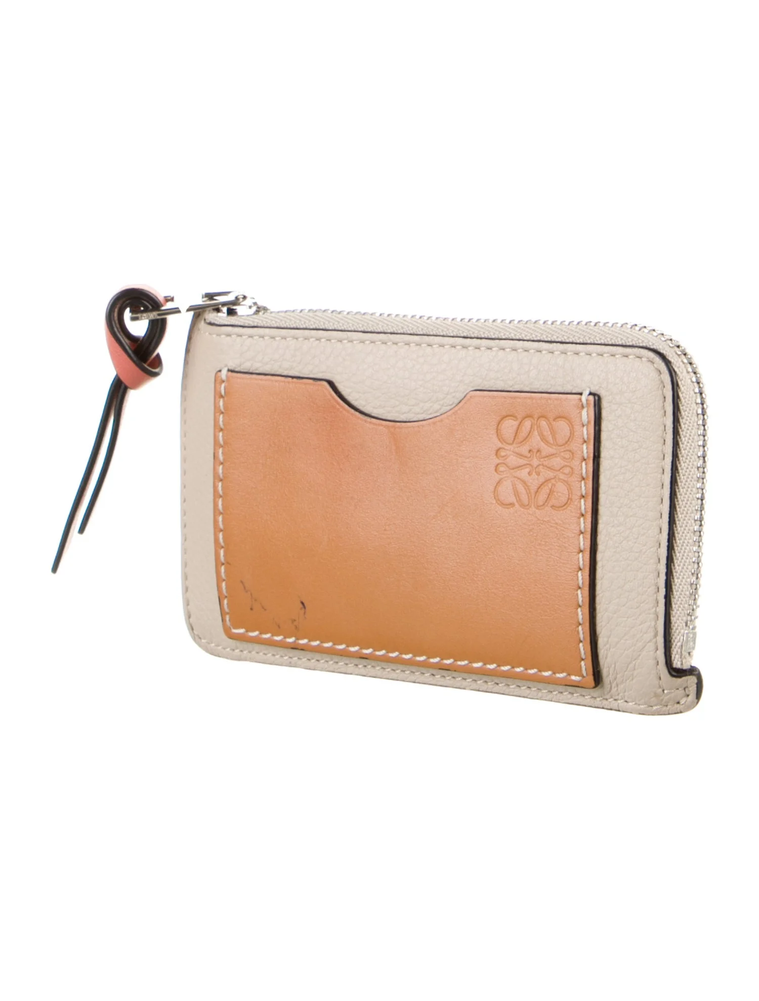 LoeweLeather Colorblock Pattern Coin Pouch