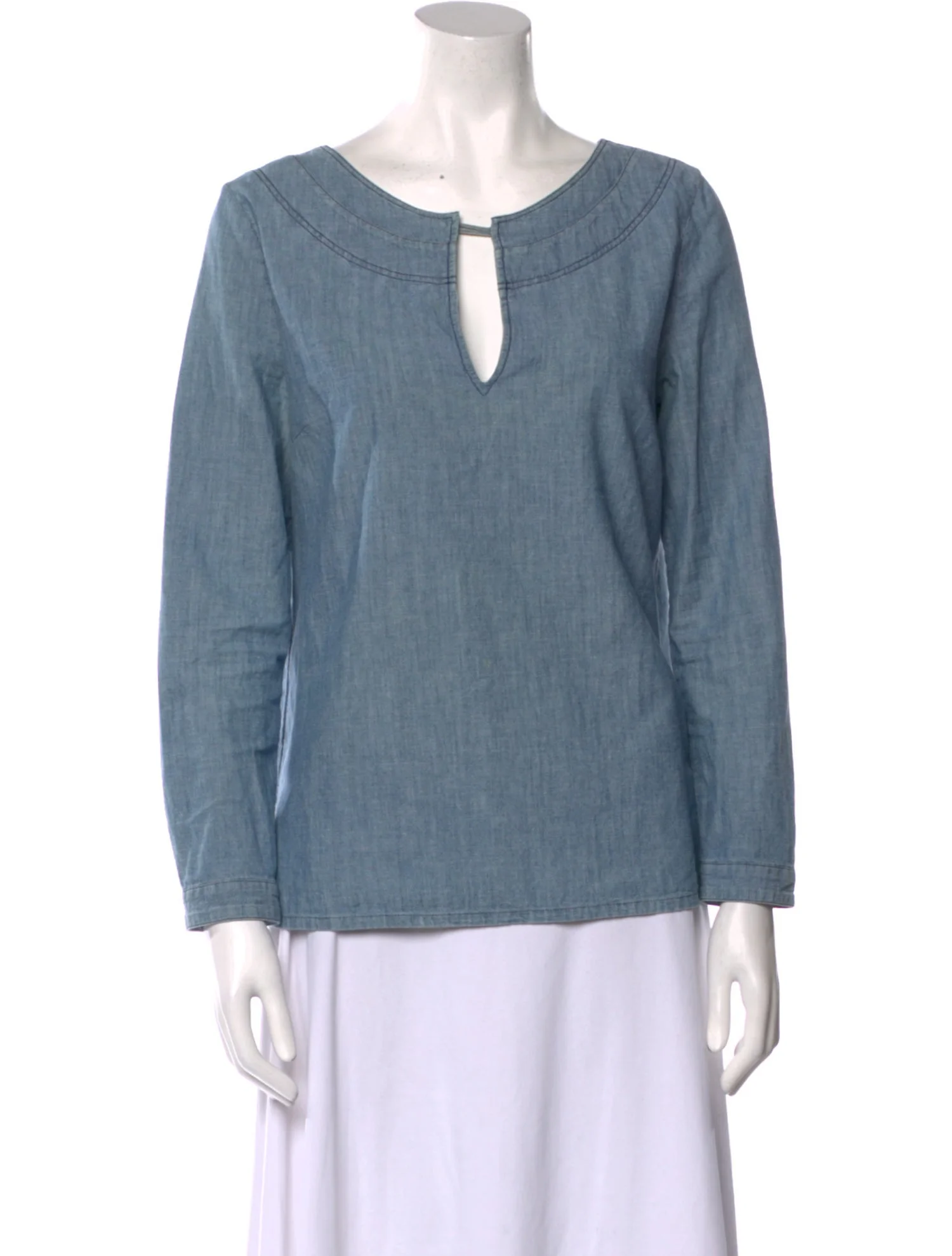 A.P.C.Scoop Neck Long Sleeve Blouse
