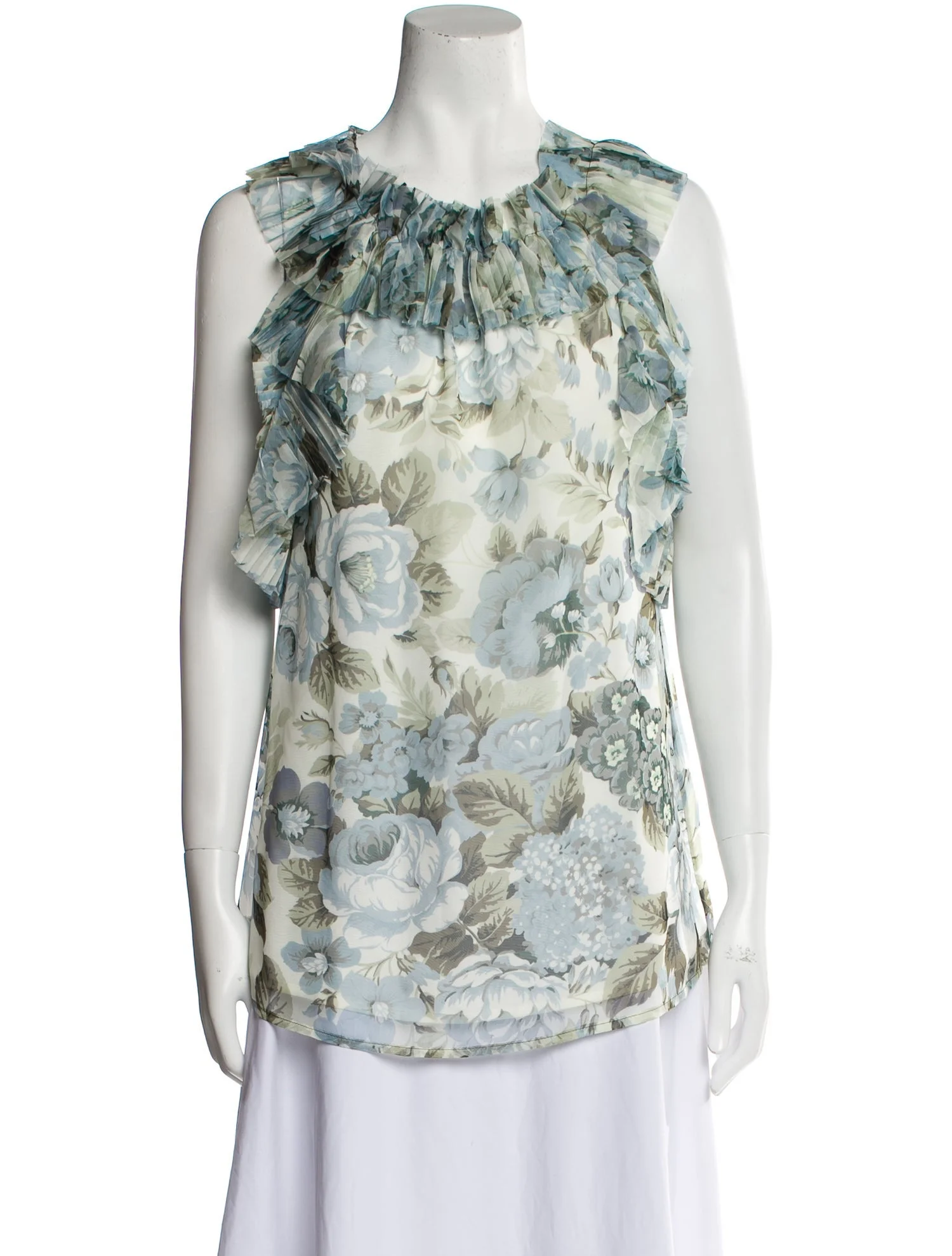 P.A.R.O.S.H.Floral Print Cowl Neck Blouse